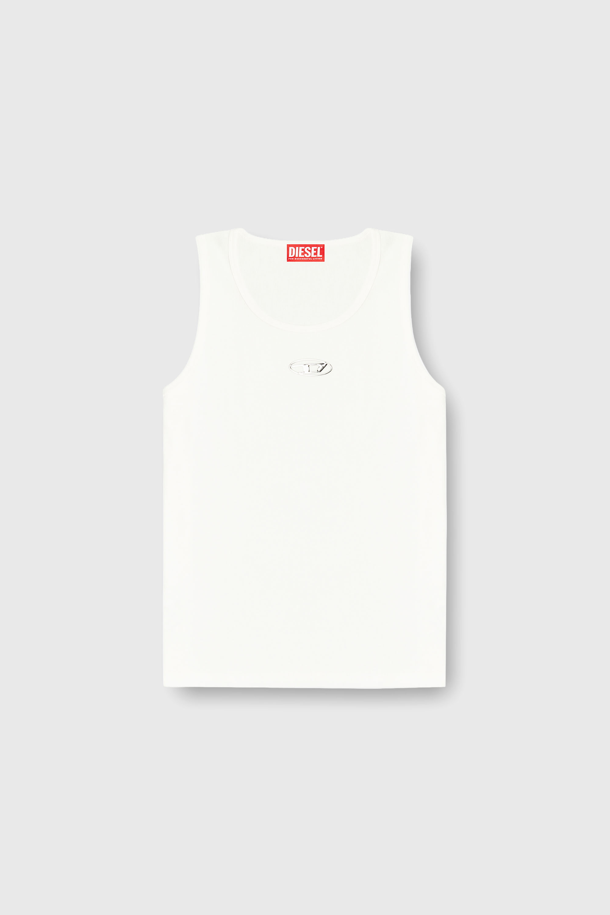 Diesel - T-LIFTY-IOD, Camiseta de tirantes de algod&oacute;n con logo Hombre in Blanco - 2