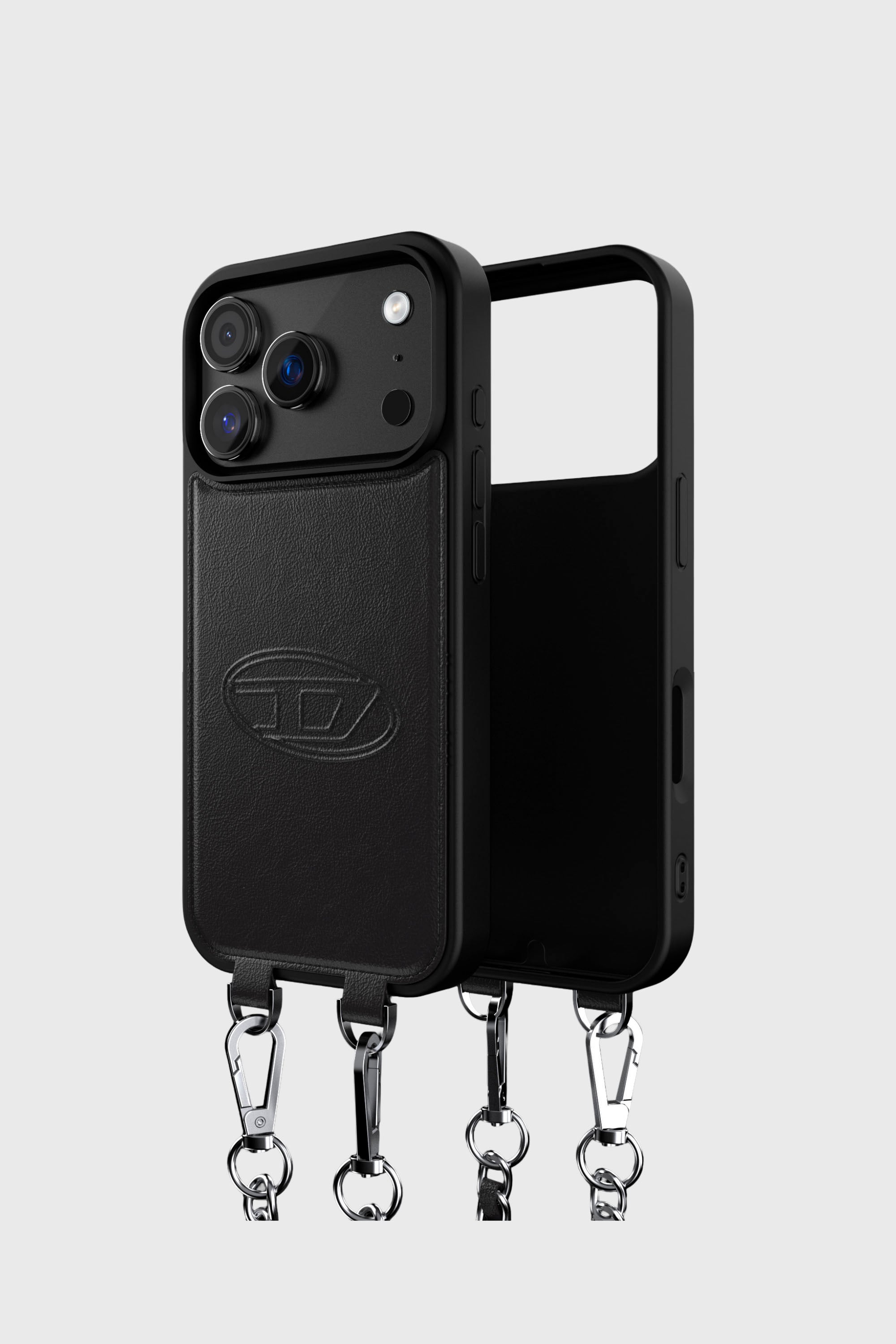 Diesel - 60662 MOULDED CASE, Funda Oval D con correa de mu&ntilde;eca y MagSafe para iPhone 17 Pro Unisex in Negro - 1