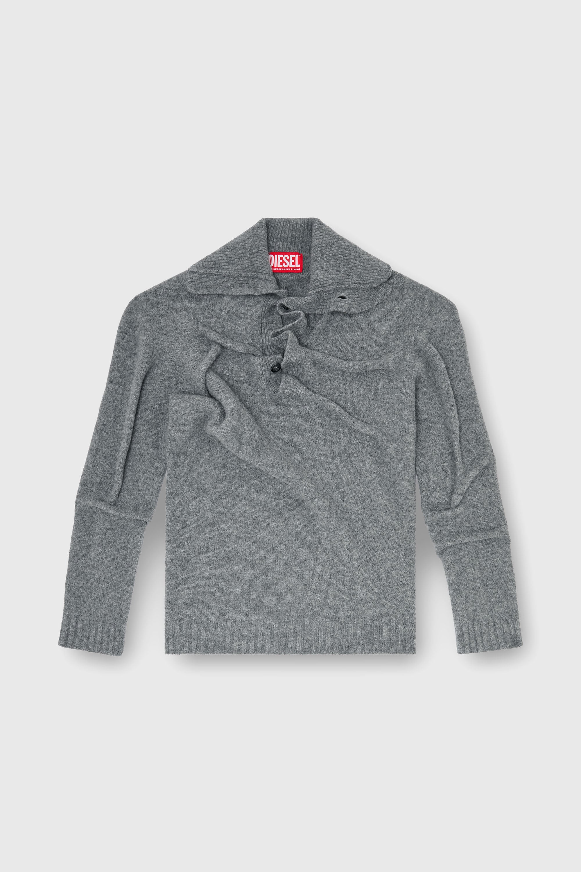Diesel - K-ANDREW, Jersey con cuello de botones en punto hervido arrugado Hombre in ToBeDefined - 2