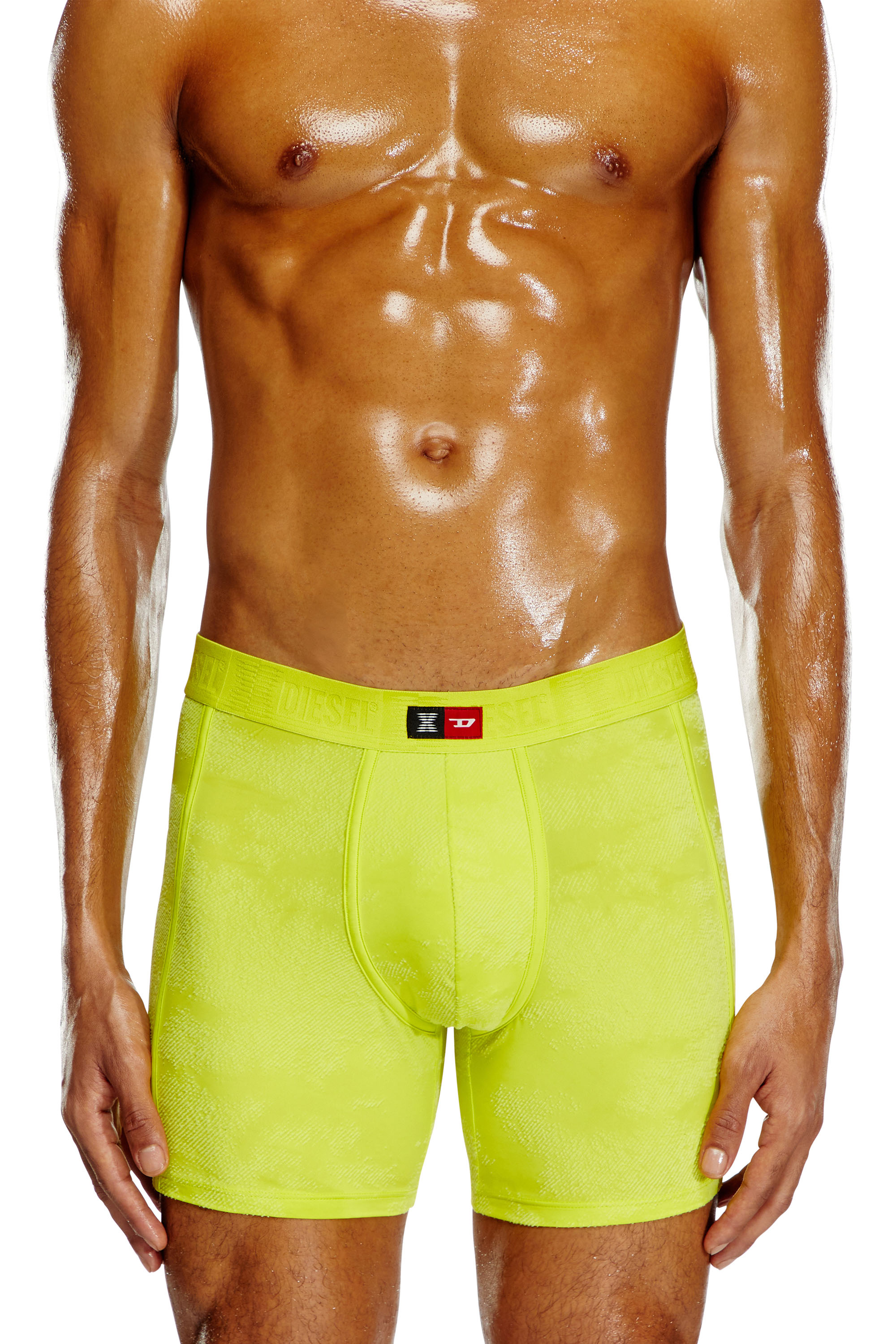 Diesel - FLOCKED-BOXER-BRIEFS, Bóxers ajustados de microfibra en relieve Hombre in Verde - 2