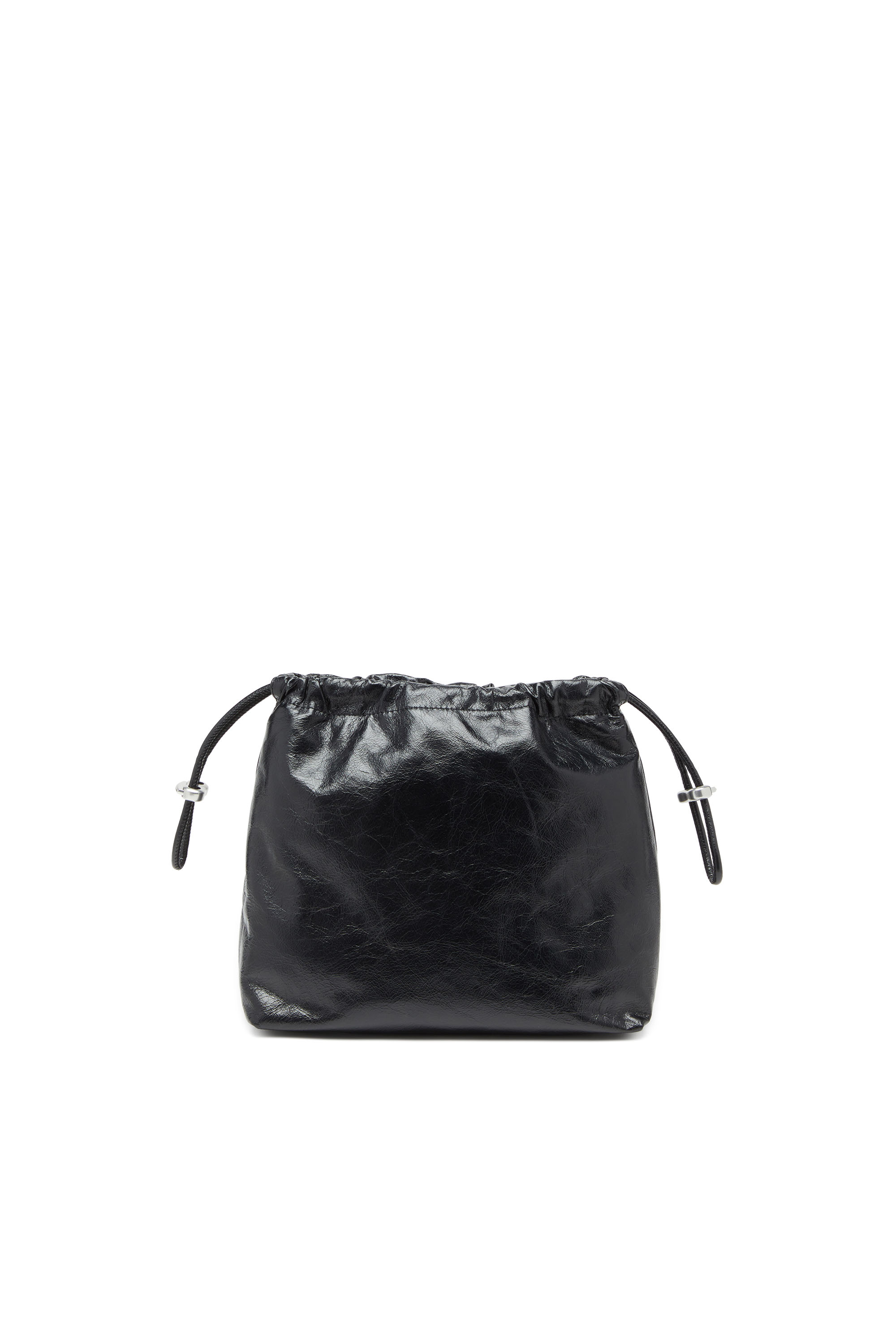 Diesel - SCRUNCH-D BUCKET, Bolso tipo cubo en cuero arrugado y brillante Mujer in Negro - 3