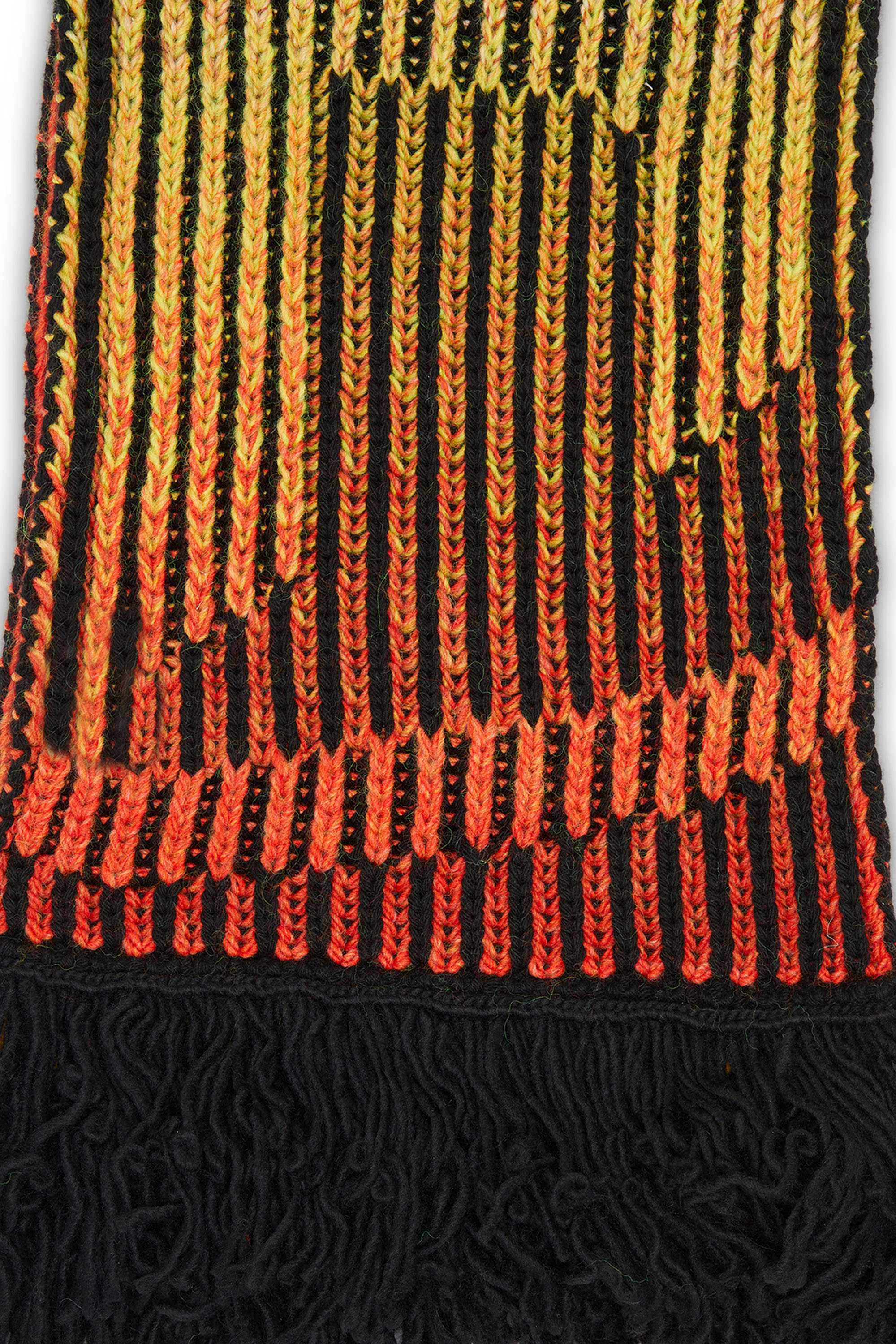 Diesel - K-SHADY, Unisex Ribbed scarf with dégradé neon stripes in Multicolor - Image 3