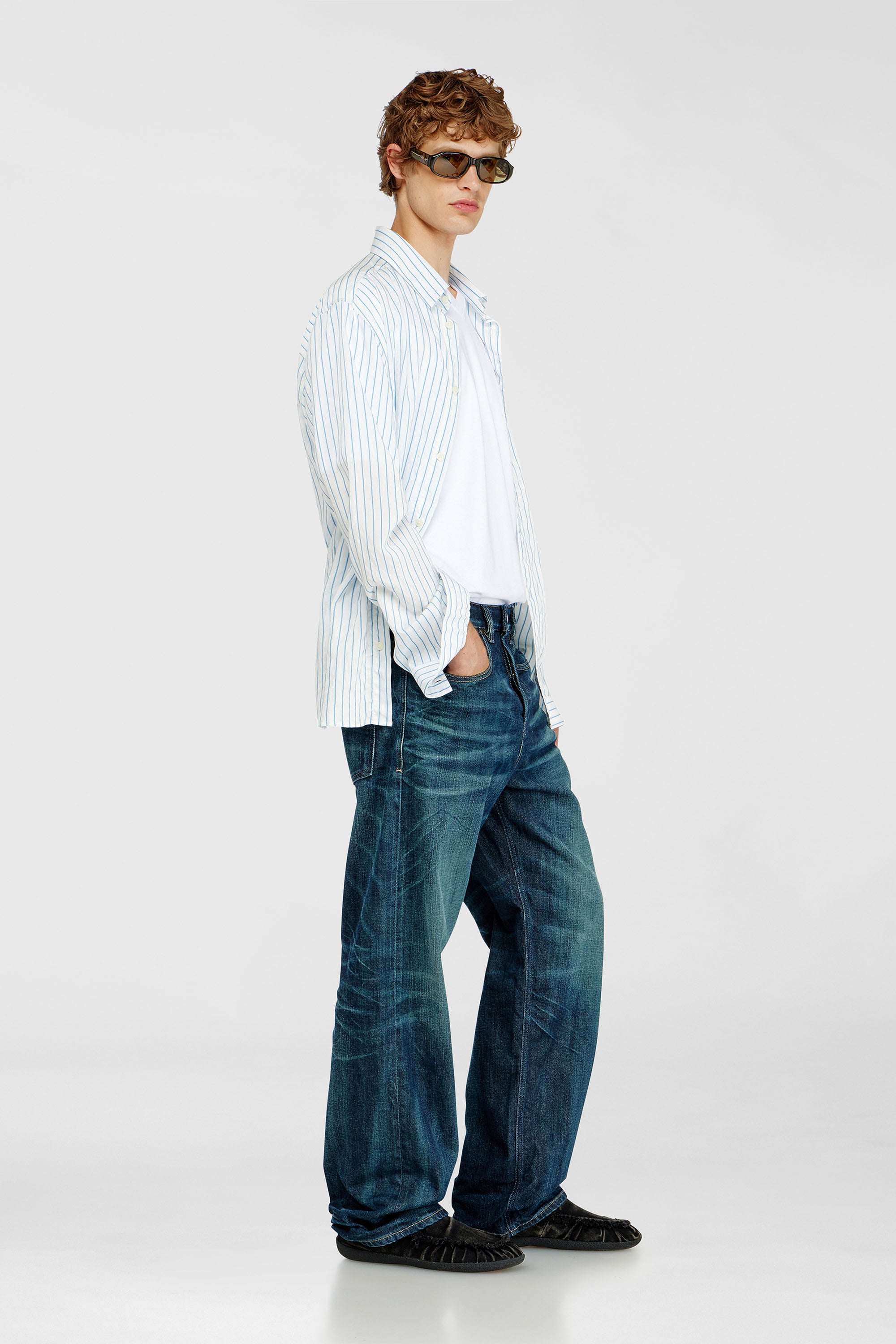 Diesel - Relaxed Jeans 2001 D-Macro 09Q04 Hombre, Azul Oscuro - 1