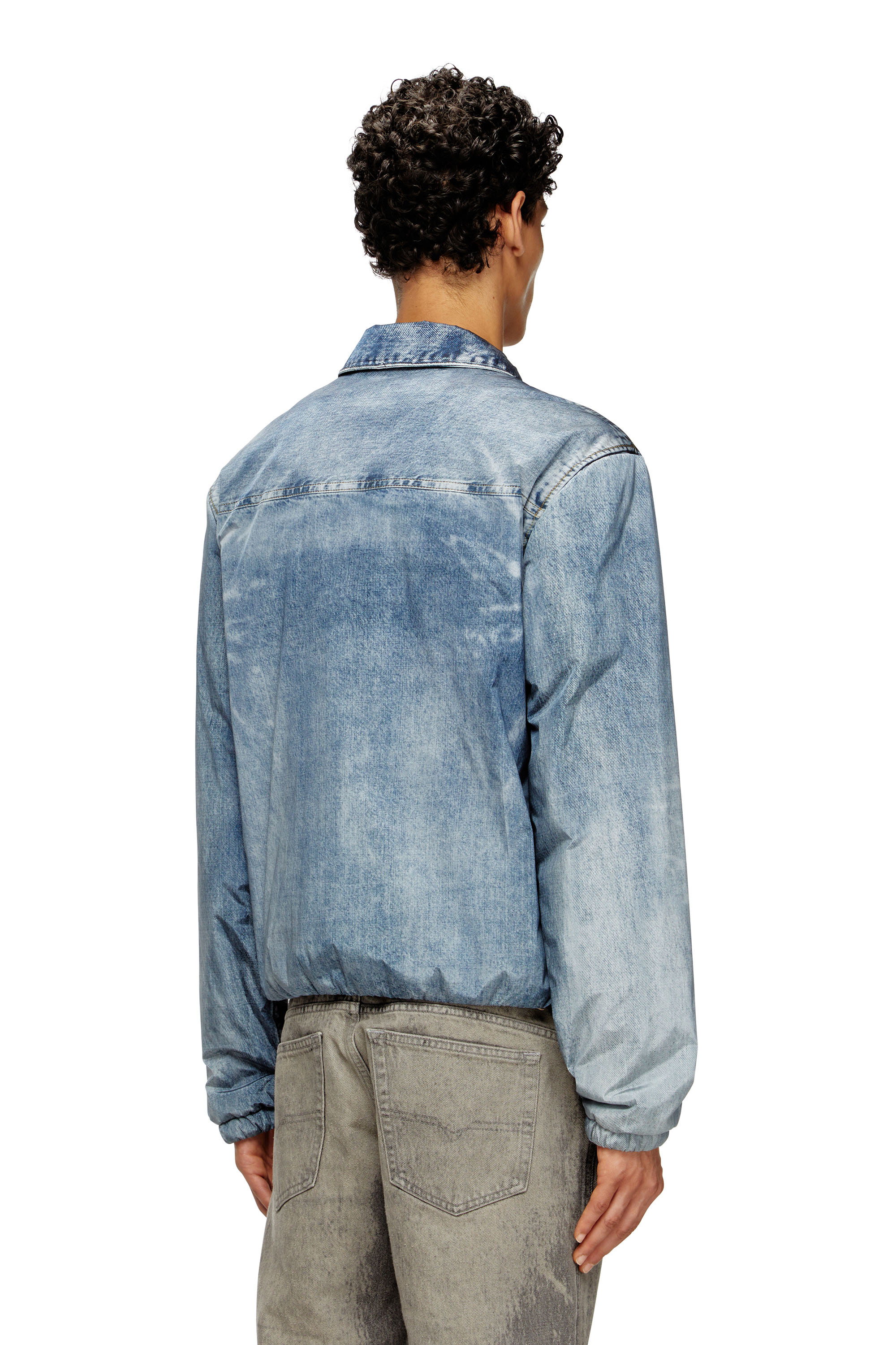 Diesel - J-ACT, Chaqueta en nylon efecto denim Hombre in Azul marino - 4
