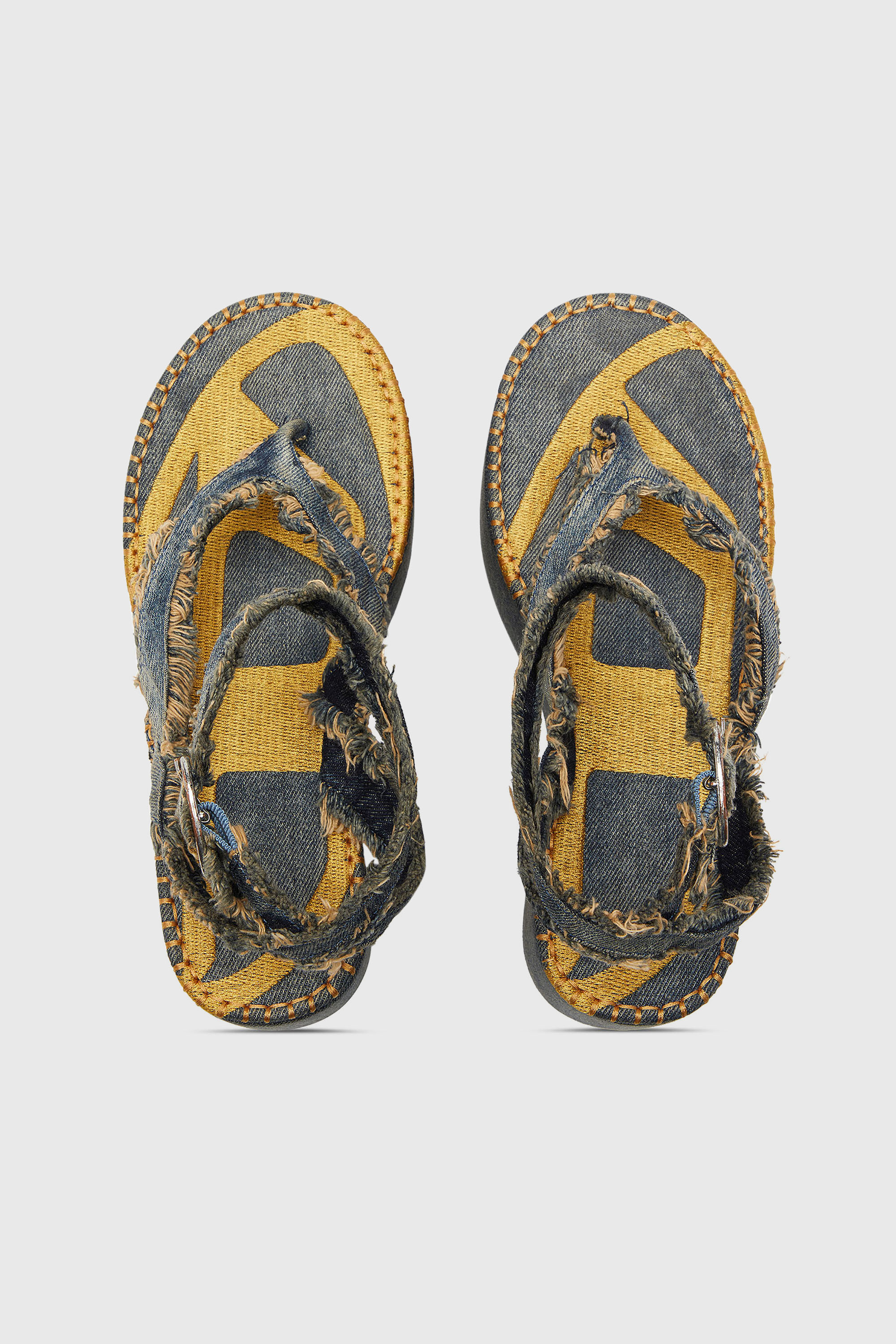 Diesel - SA-NIKOLA SANDAL, Sa-Nikola - Sandalias de mezclilla con detalles deshilachados Mujer in Azul marino - 4