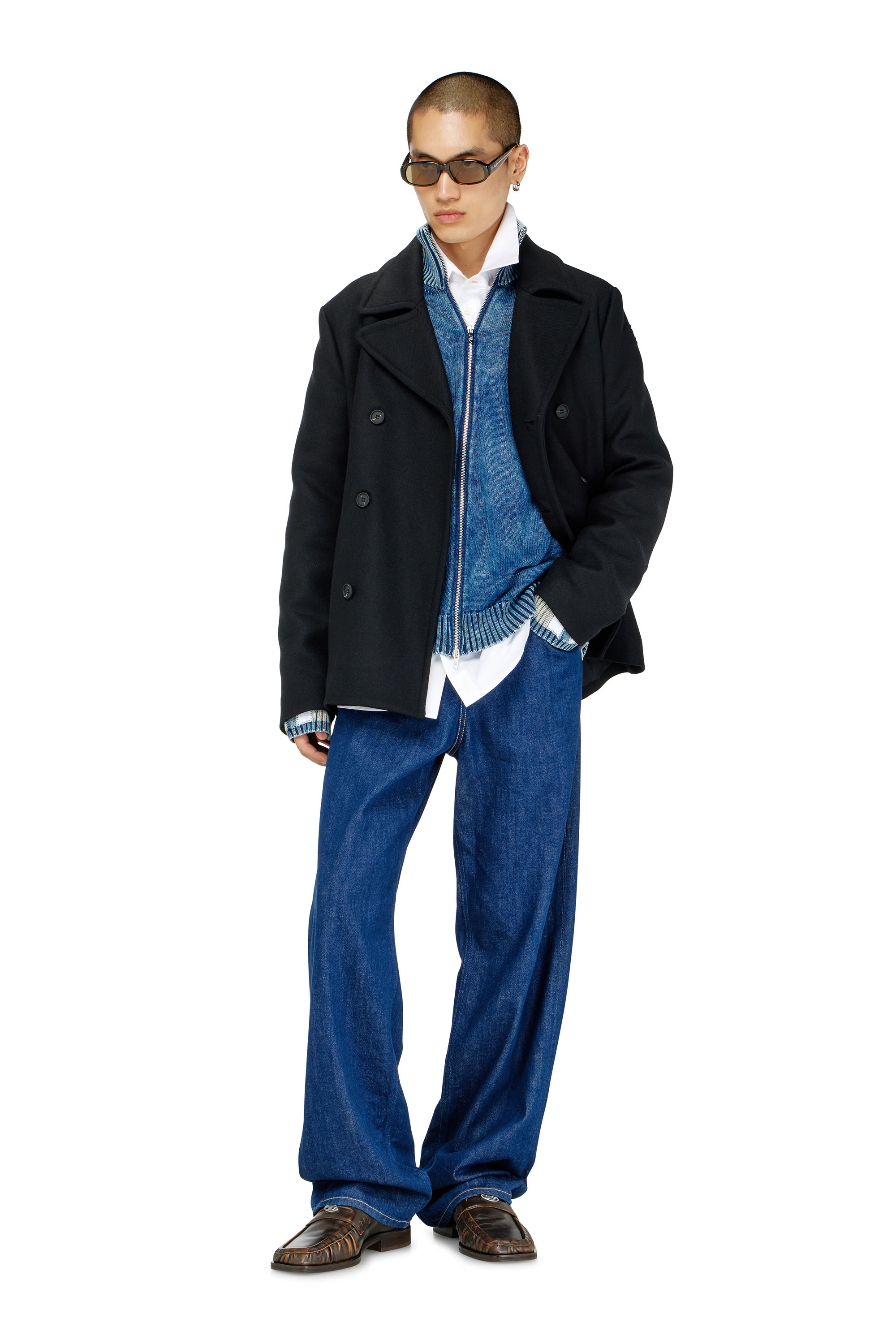 Diesel - W-HALEY-WRD, Chaquet&oacute;n de lana mezclada afieltrada Hombre in Negro - 2