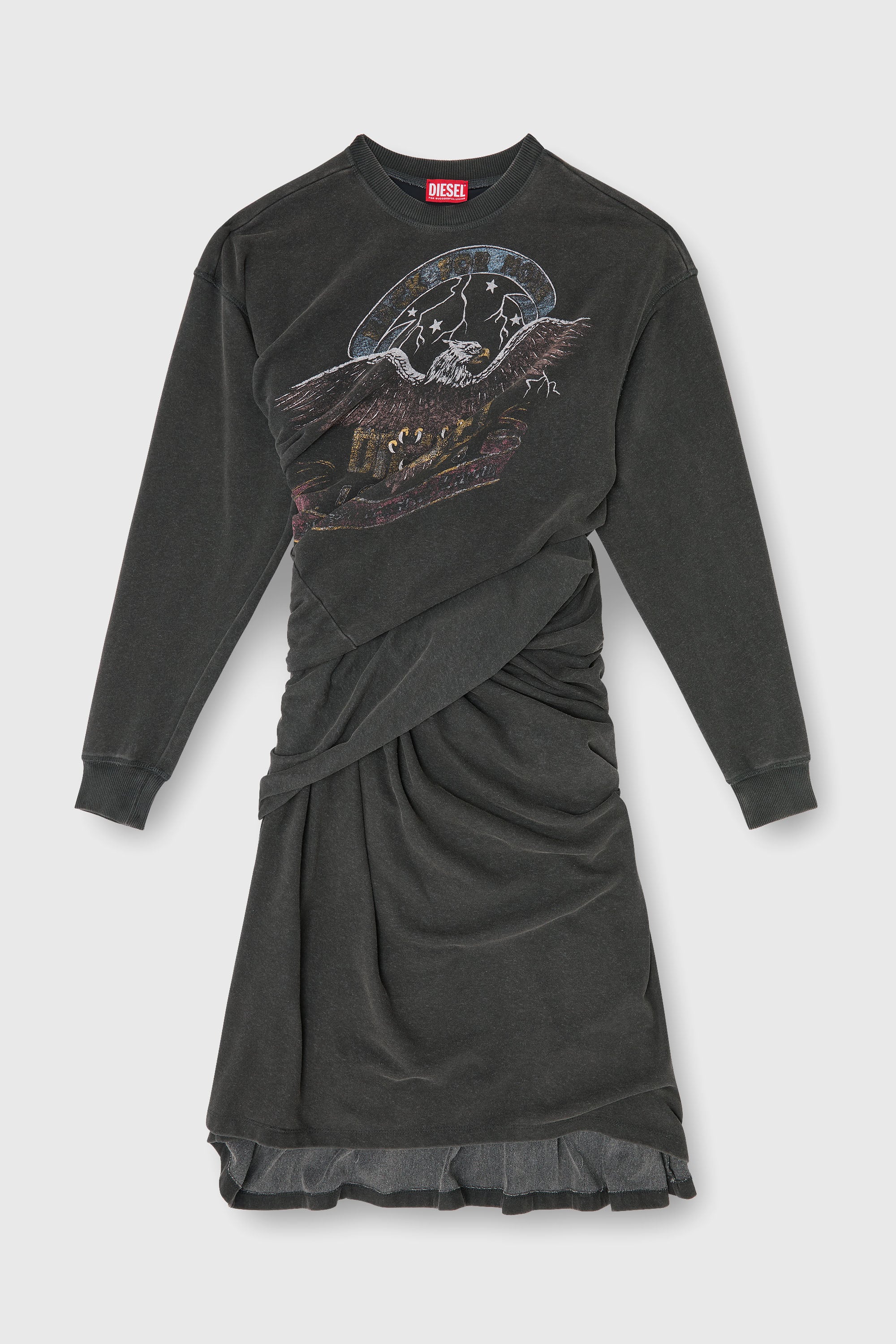 Diesel - D-NENCY, Vestido sudadera con gr&aacute;ficos de concierto Mujer in ToBeDefined - 2