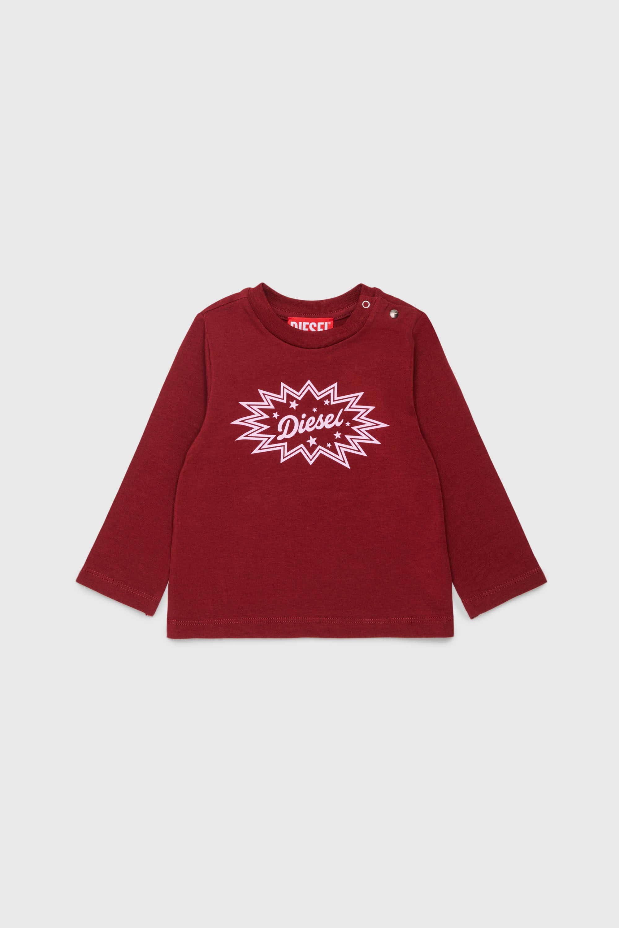 Diesel - TFUMB, Camiseta de manga larga con estampado de logo starburst Mujer in Rojo - 2
