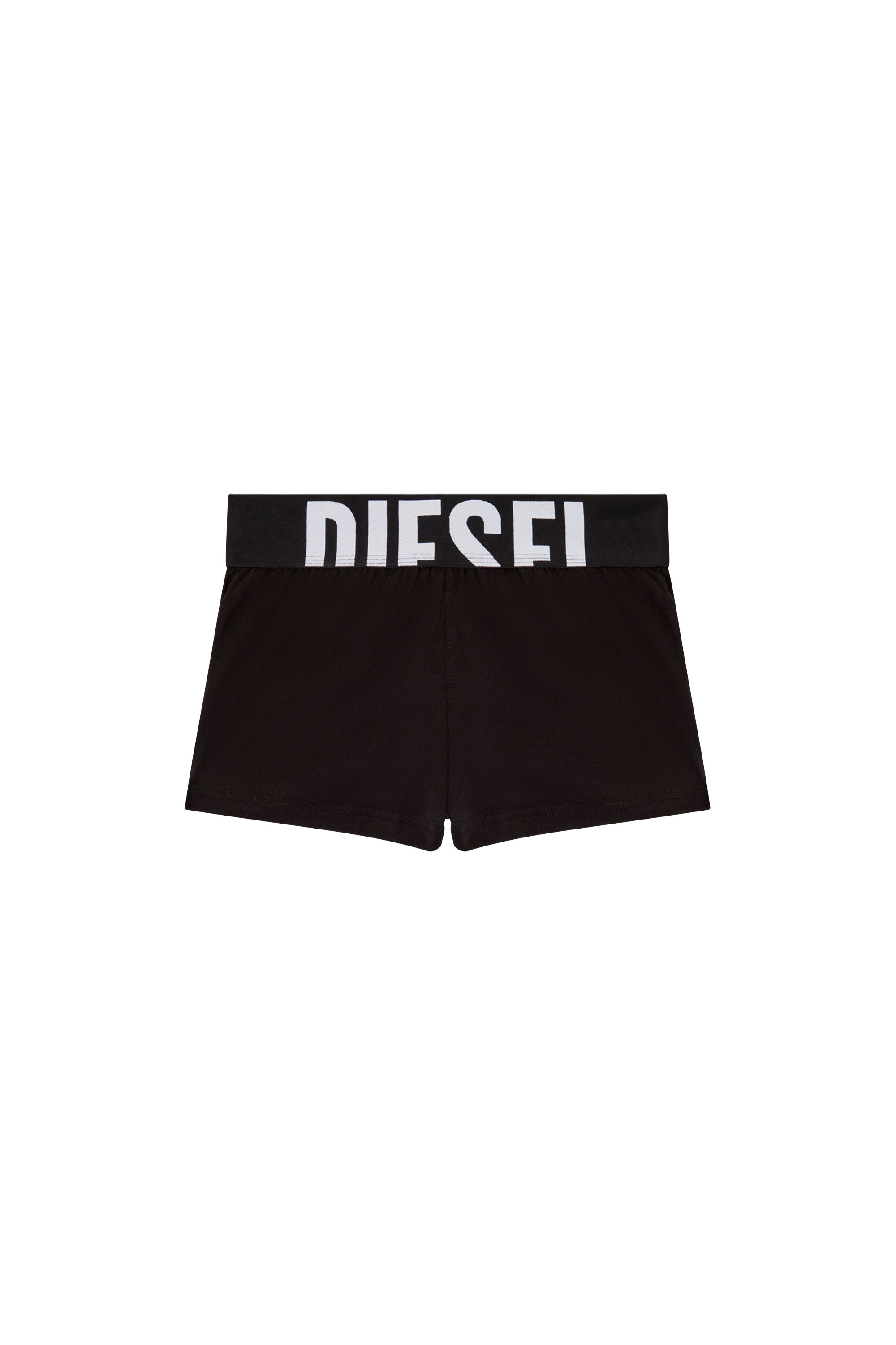 Diesel - ARIANNA-D-POP, Pantalones cortos de felpa de algodón con logotipo recortado Mujer in Negro - 4