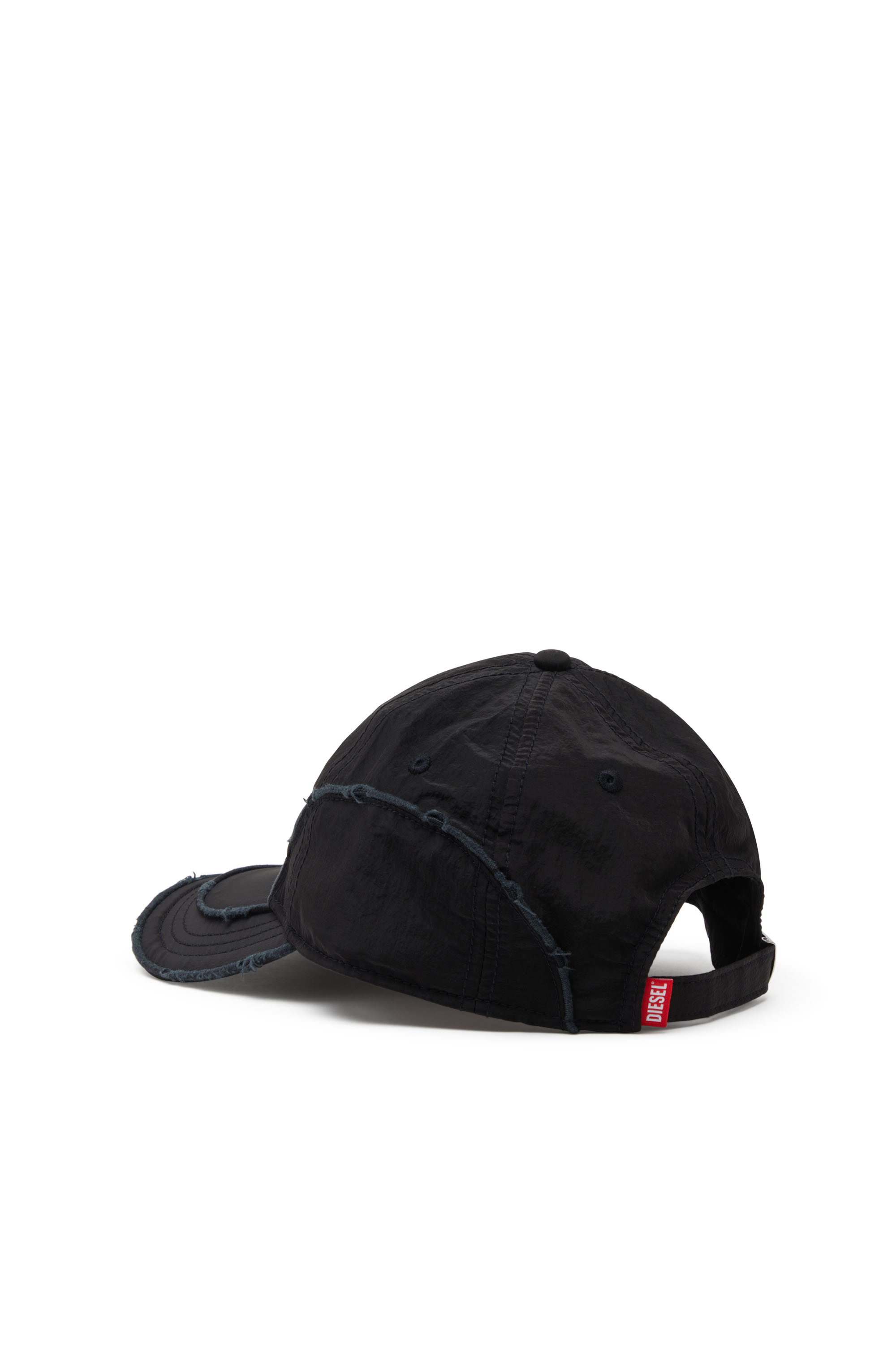 Diesel - C-ONNOR, Gorra de béisbol de nailon arrugado con una D a tono Hombre in Negro - 3