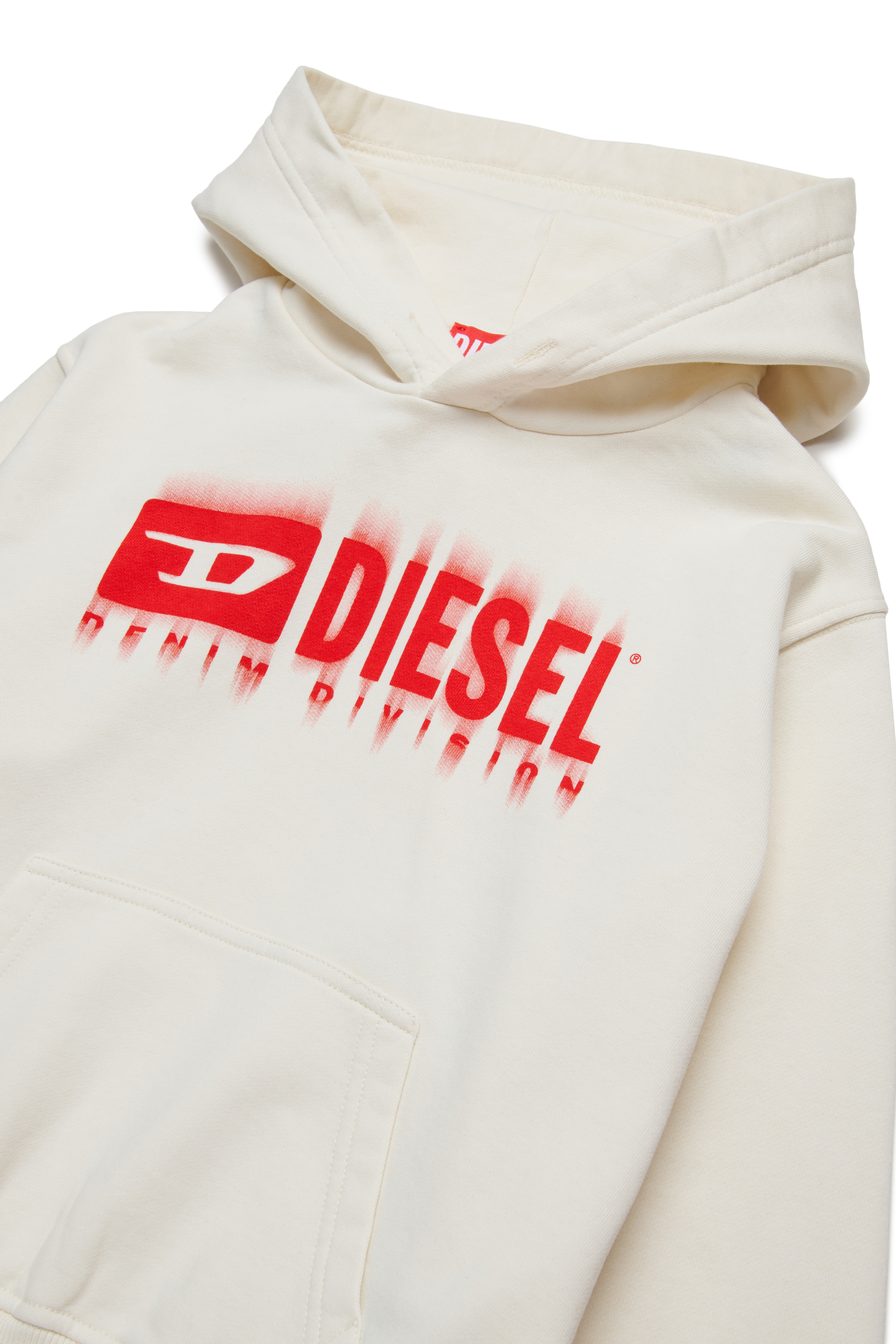 Diesel - SGINNHOODL5 OVER, Sudadera con capucha con logotipo manchado Hombre in Blanco - 3