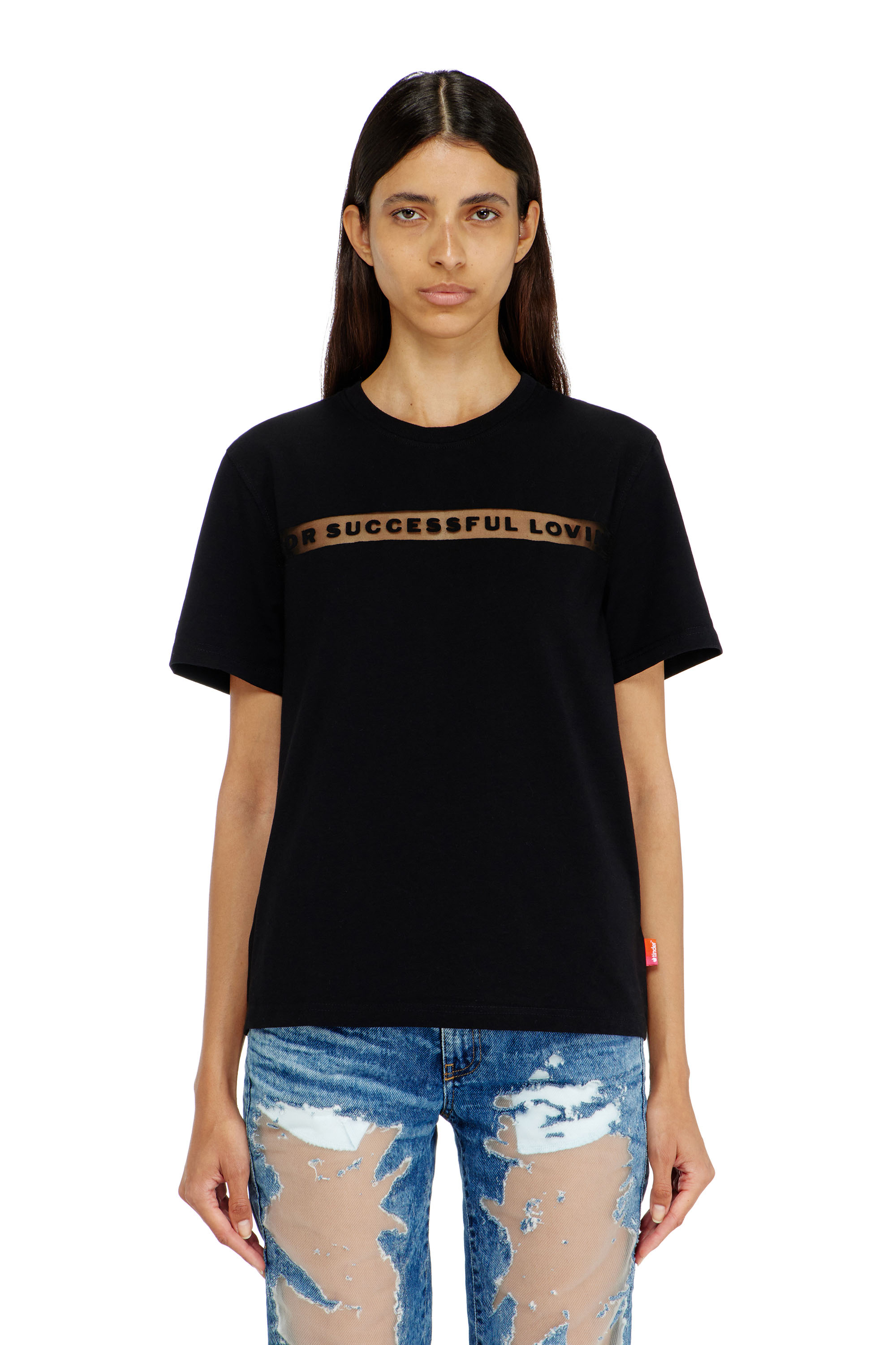 Diesel - PR-T-NOTS-CHI-R, Camiseta con logo For Successful Loving Unisex in Negro - 1