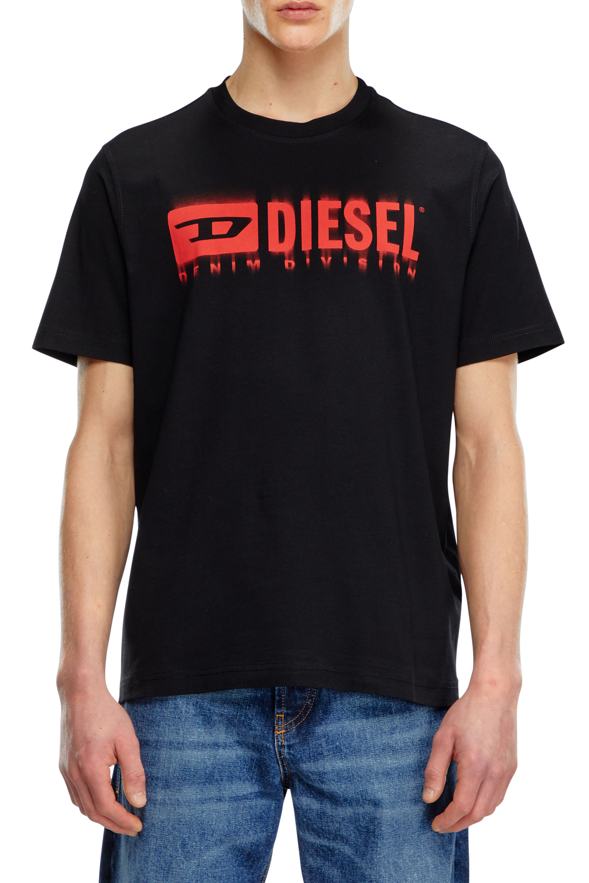 Diesel - T-ADJUST-Q7, Camiseta con logotipo Diesel borroso Hombre in Negro - 1