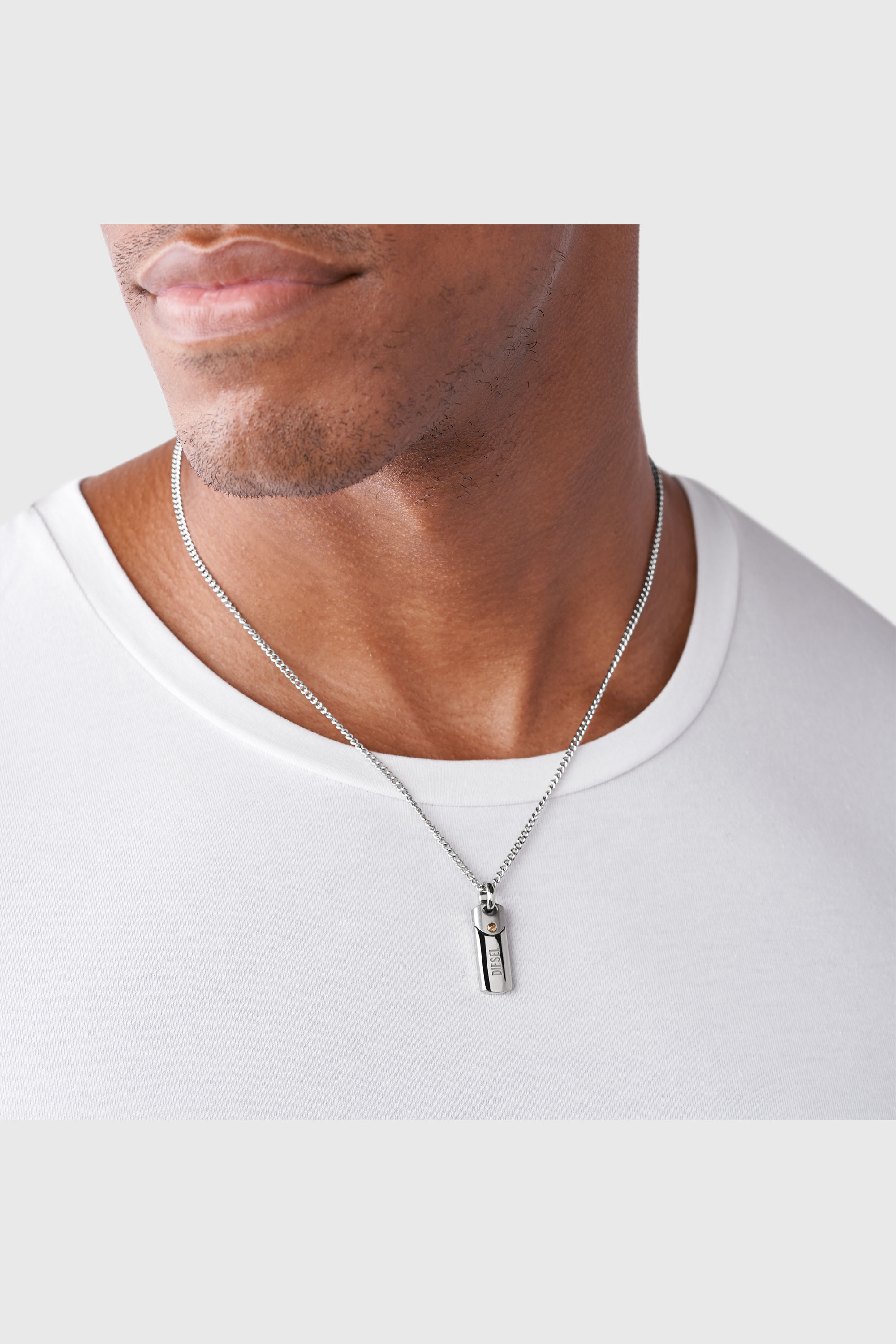 Diesel - DX1116, Collar con placa identificativa de acero Hombre in Plateado - 3