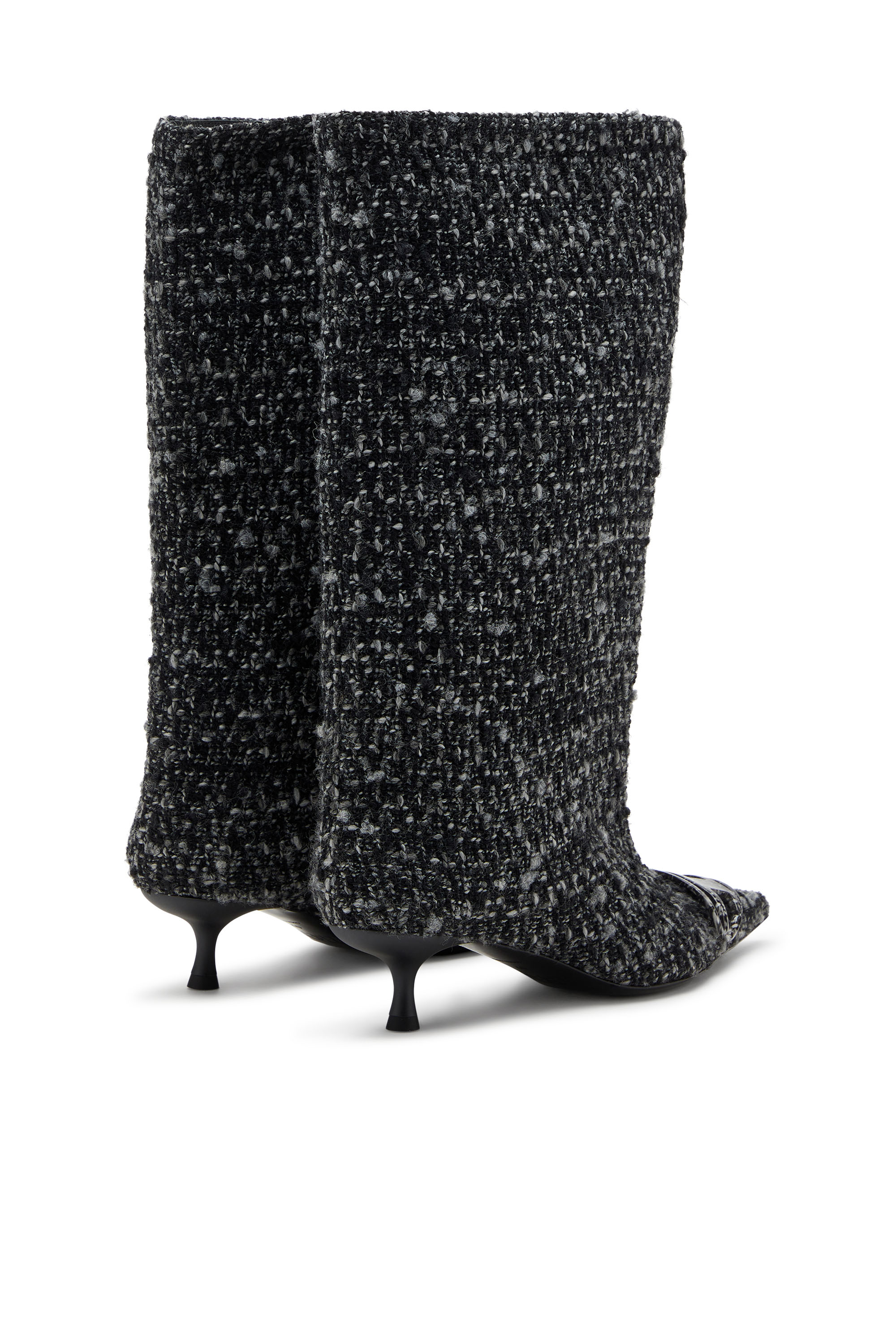 Diesel - D-VENUS 40 KB TUBE, Botas hasta la rodilla de bouclé Mujer in Negro - 3