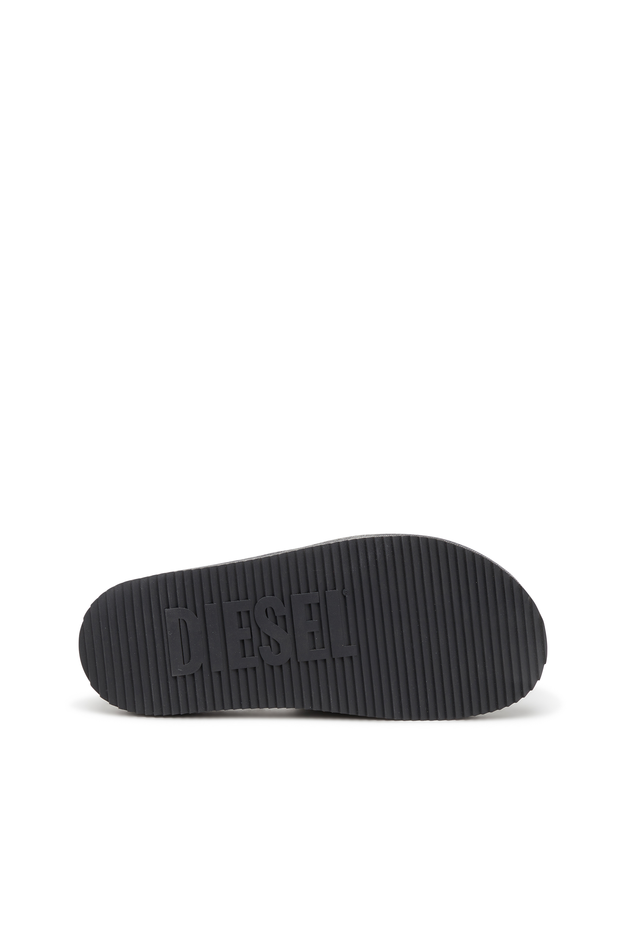 Diesel - SA-SLIDE D OVAL, Unisex's Sa-Slide D-Denim slides with embossed strap in Black - 5
