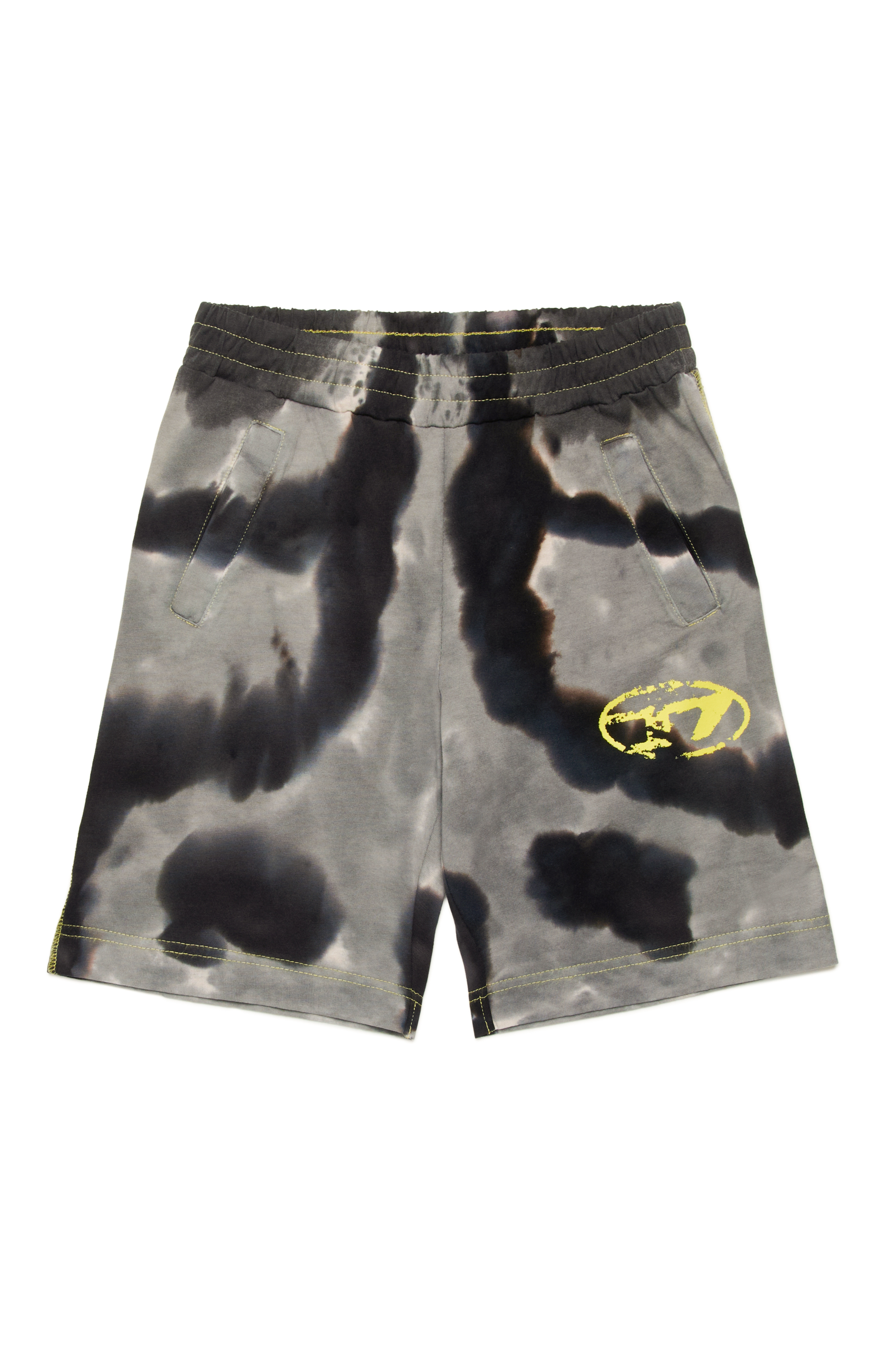 Diesel - PBOBX, Pantalones cortos deportivos con estampado batik Hombre in Negro - 1