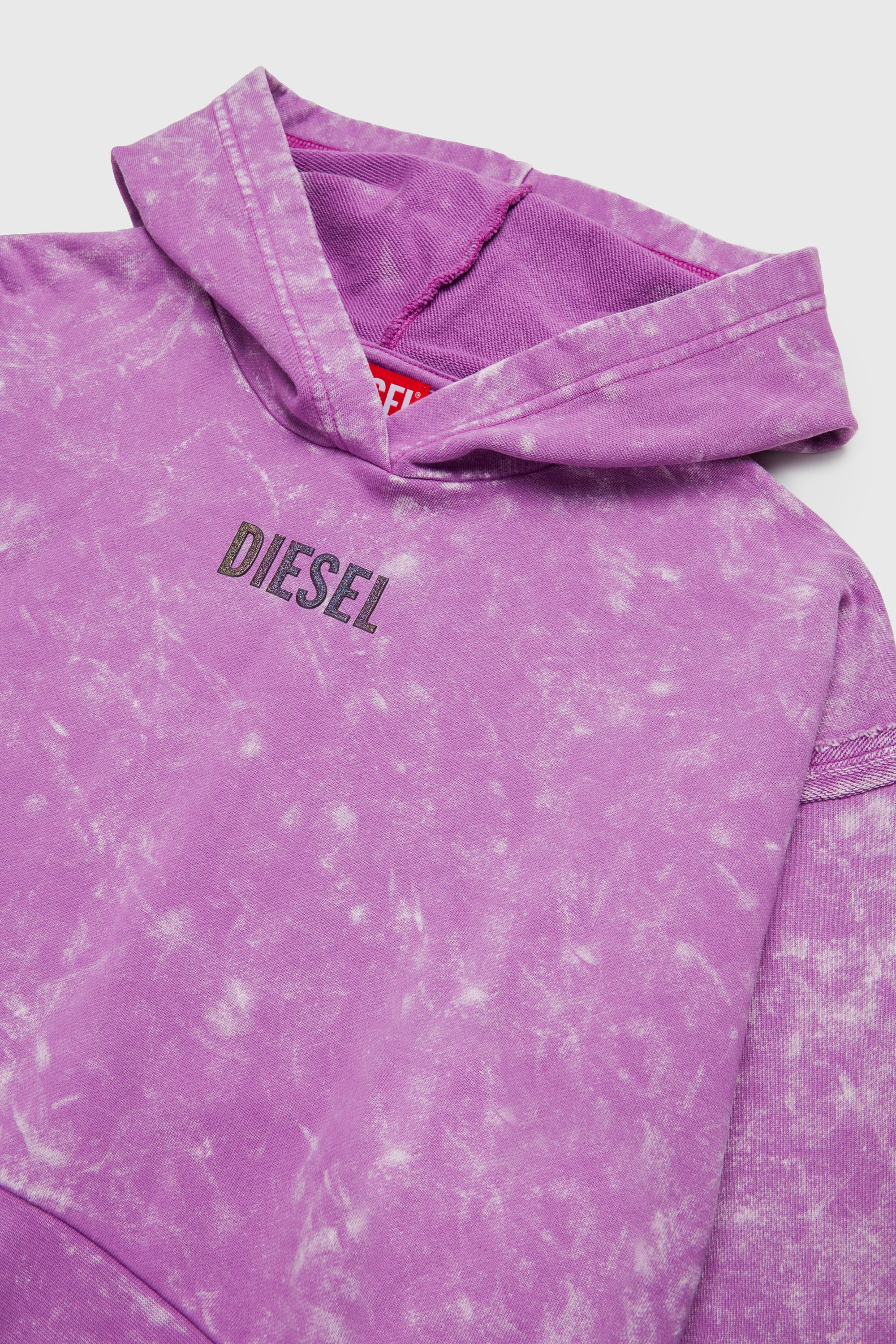Diesel - SLOXY, Sudadera con efecto tie-dye y logo arco&iacute;ris Mujer in Morado - 3