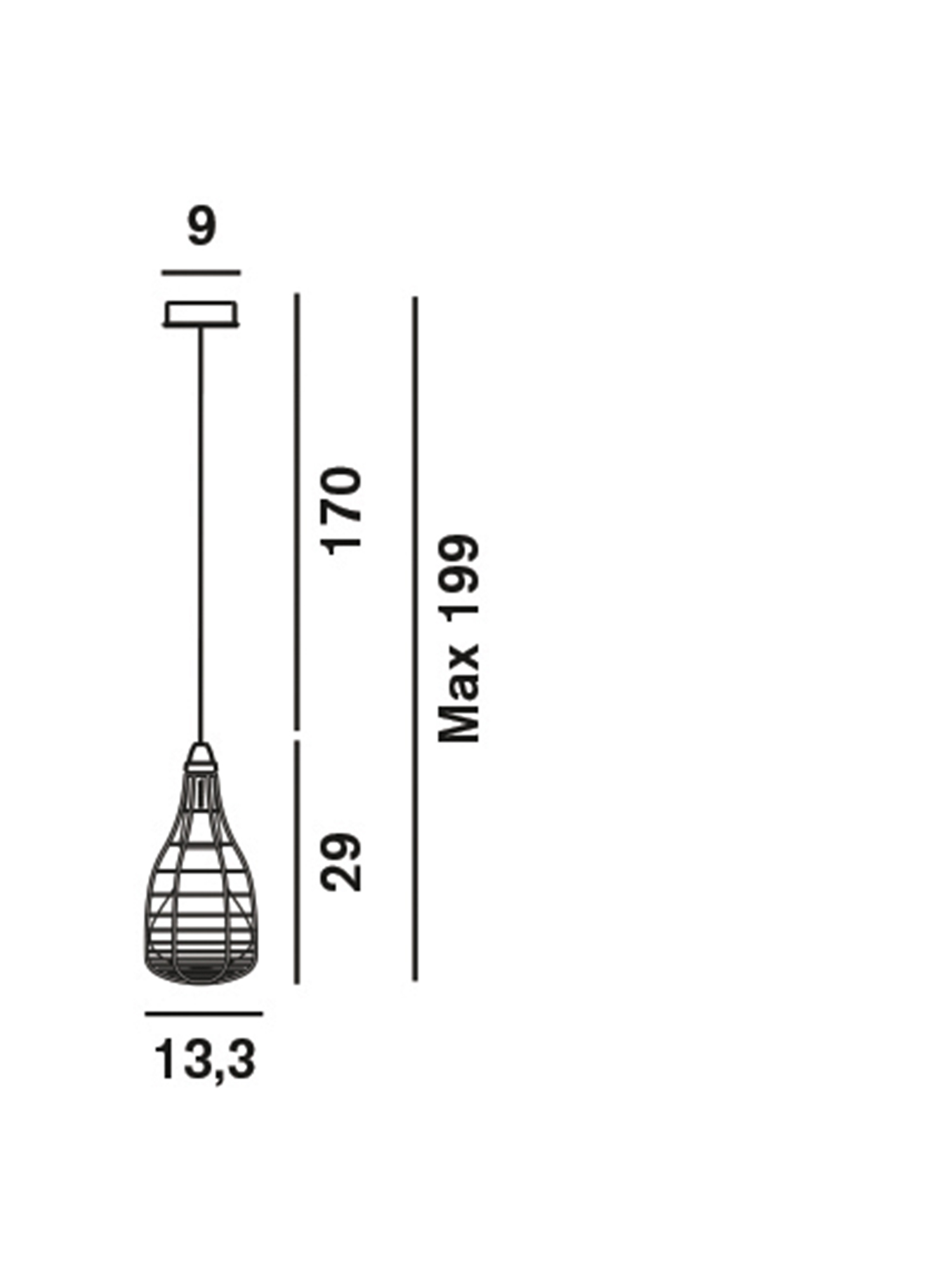 Diesel - CAGE SOSPENSIONE MIC, L&aacute;mpara colgante con jaula decorativa Unisex in Negro - 2