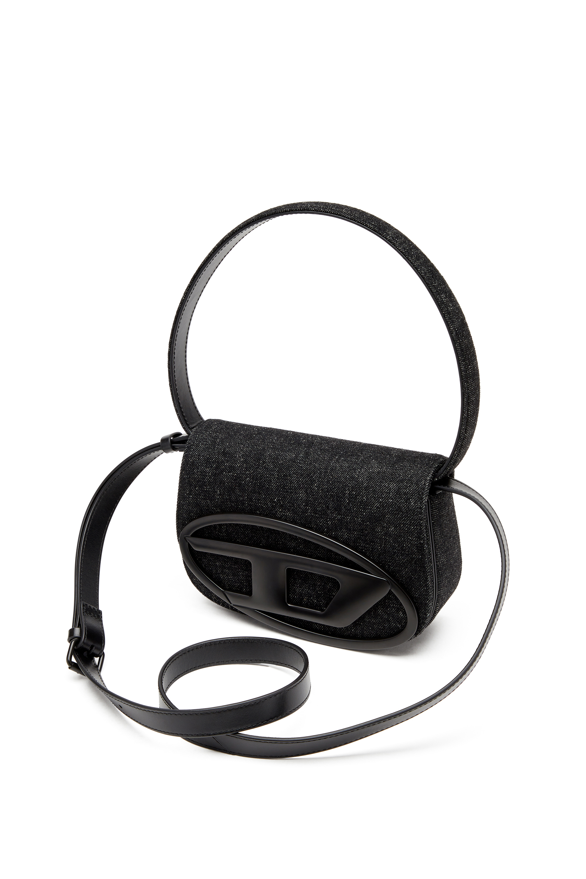 Diesel - 1DR, 1DR-Bolso de hombro icónico de denim lavado Mujer in Negro - 5