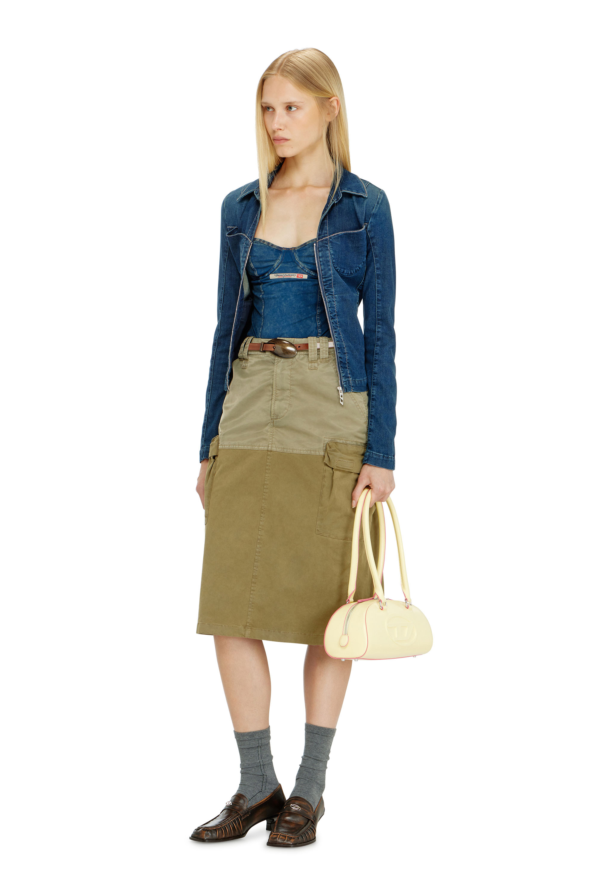 Diesel - O-DELE, Falda cargo midi de algod&oacute;n y nailon Mujer in ToBeDefined - 1