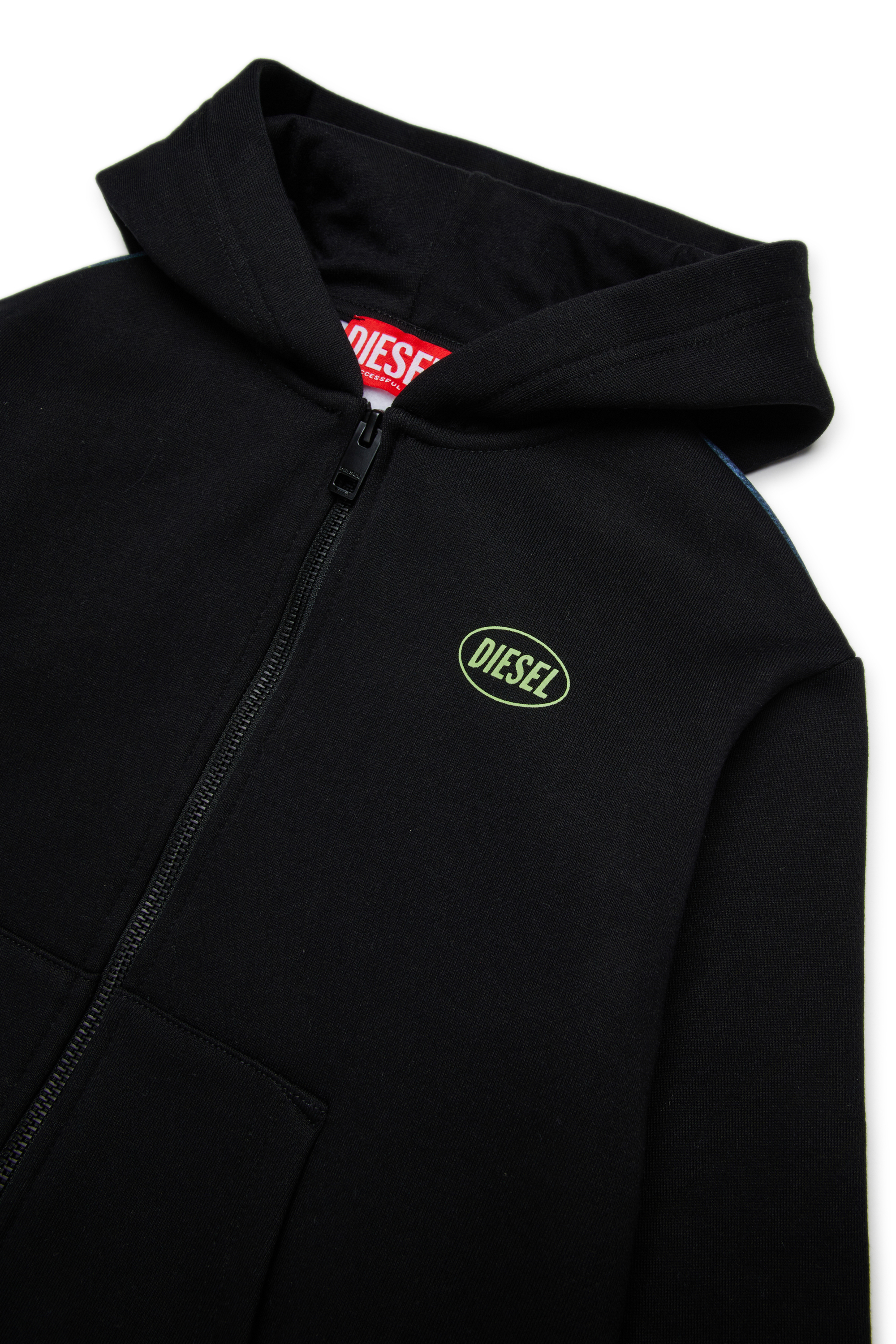 Diesel - SWAMP OVER, Sudadera de algodón con estampado gráfico Hombre in Negro - 3