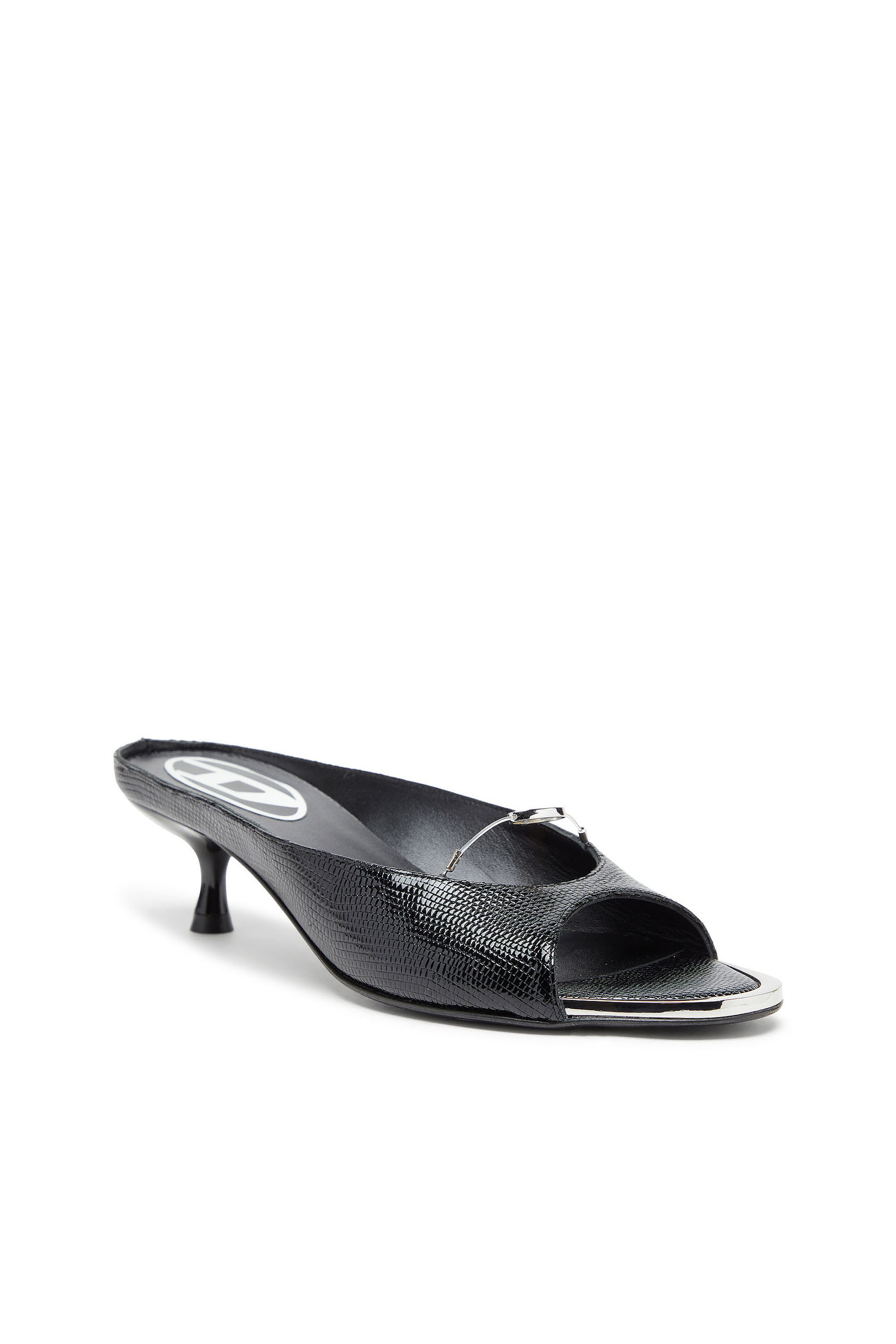 Diesel - D-DIAM'S-SA-40, D-Diam's - Mula de piel con Oval D flotante Mujer in Negro - 6
