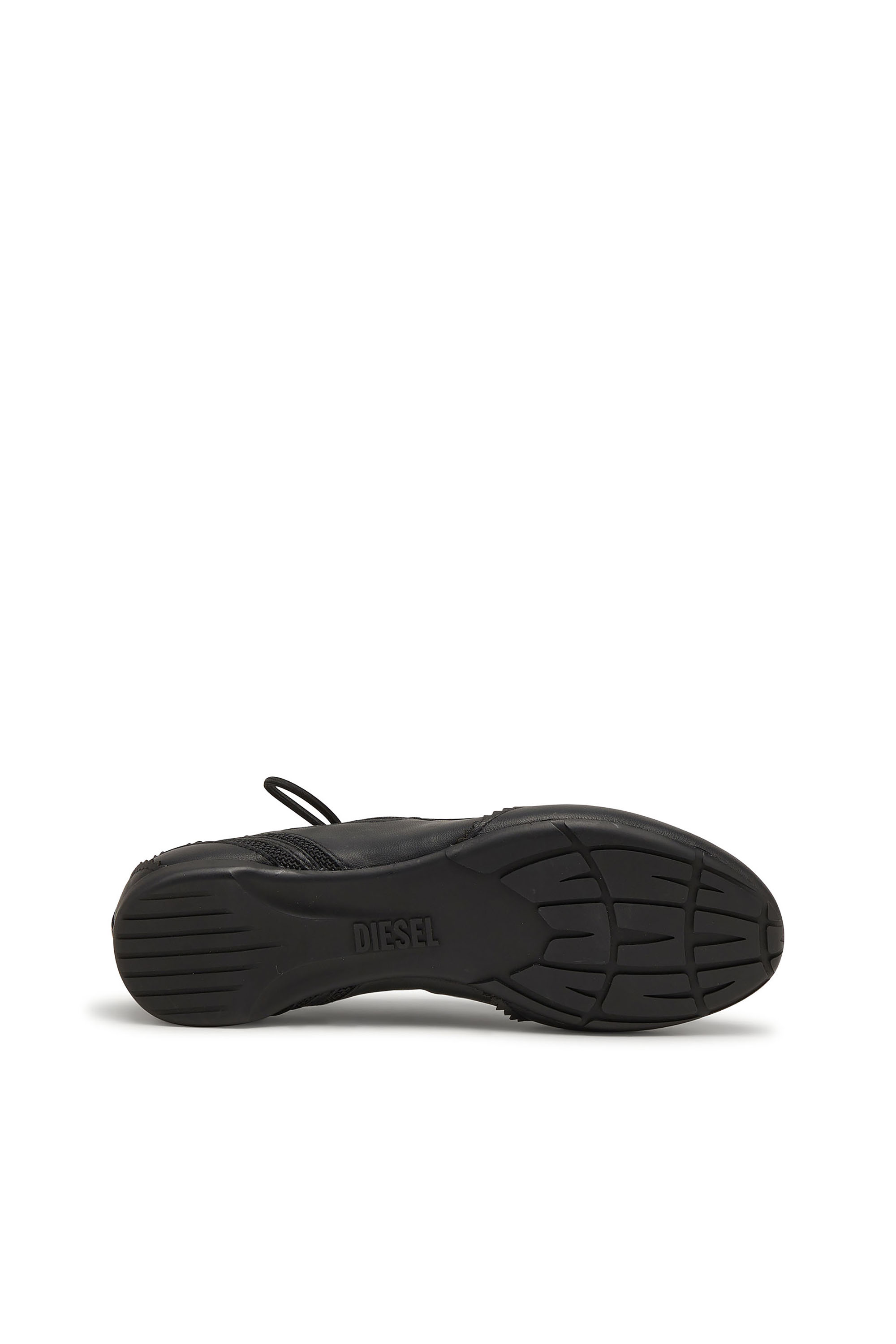 Diesel - D-MILE BALLERINA LACE UP W, D-Mile-Bailarinas con cordones de cuero y malla Mujer in Negro - 5