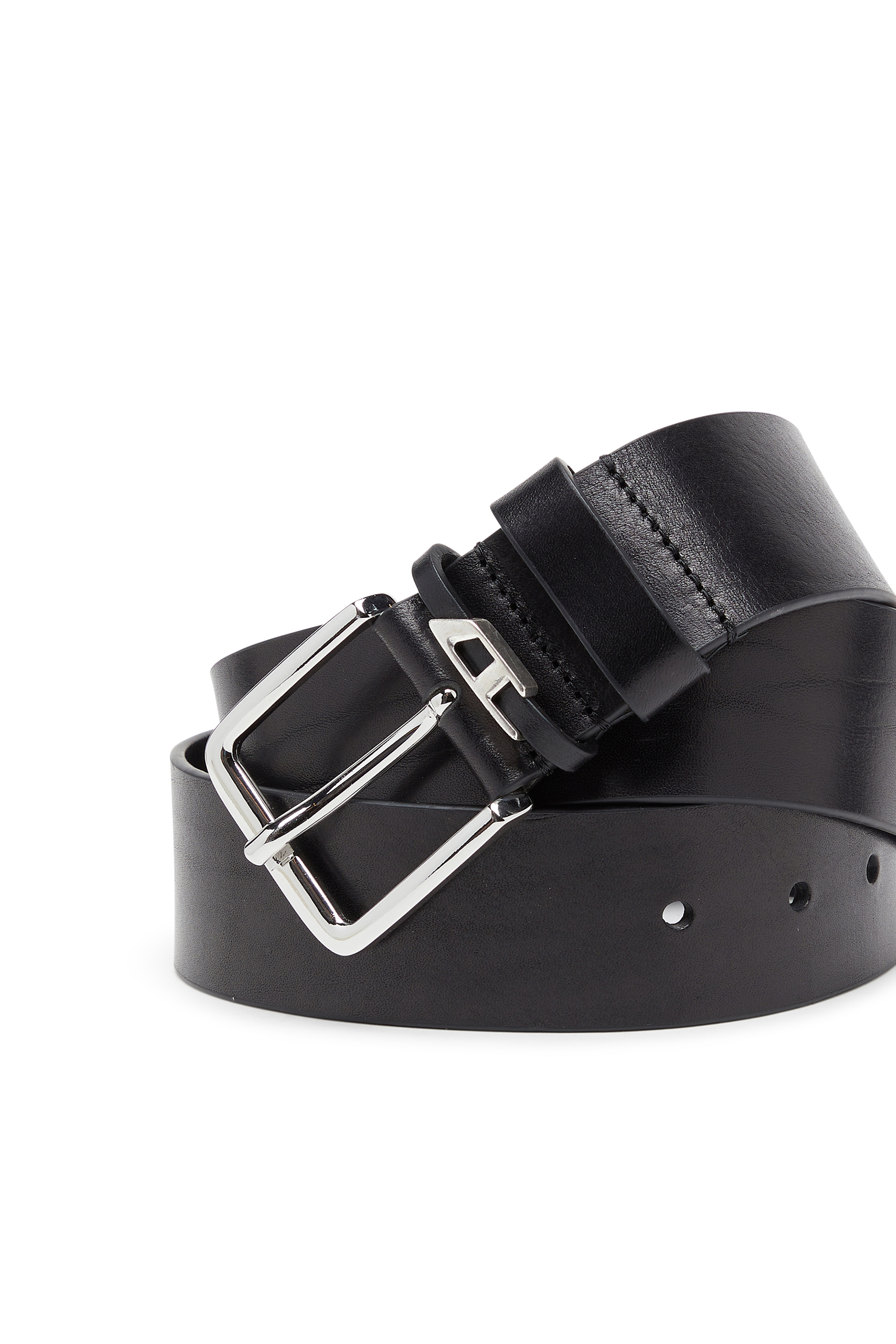 Diesel - B-D LOOP, 4 cm cintur&oacute;n de cuero arrugado Hombre in Negro - 3