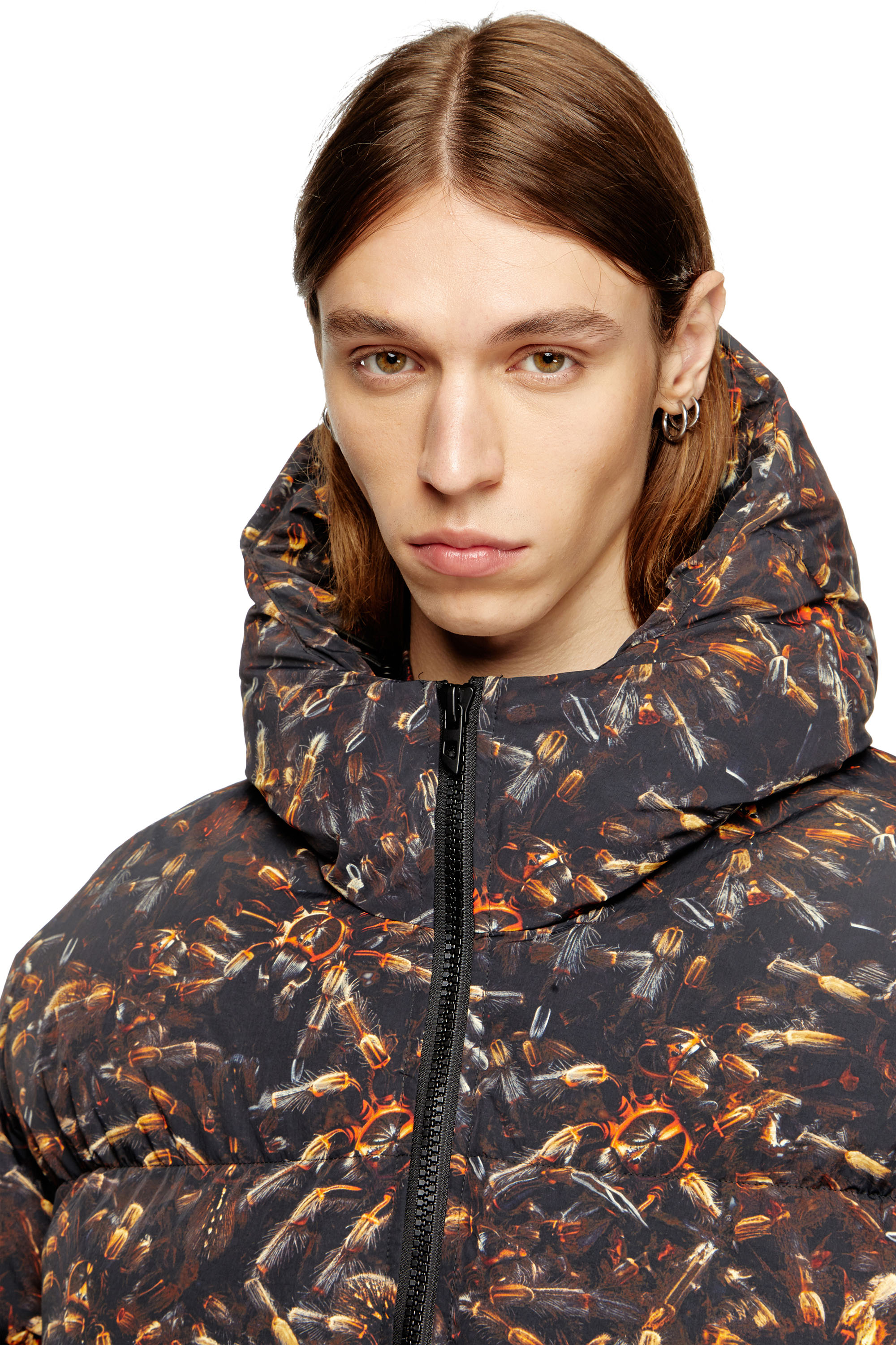 Diesel - W-SPIDER, Chaqueta de plumón con capucha con estampado de araña Hombre in Multicolor - 5