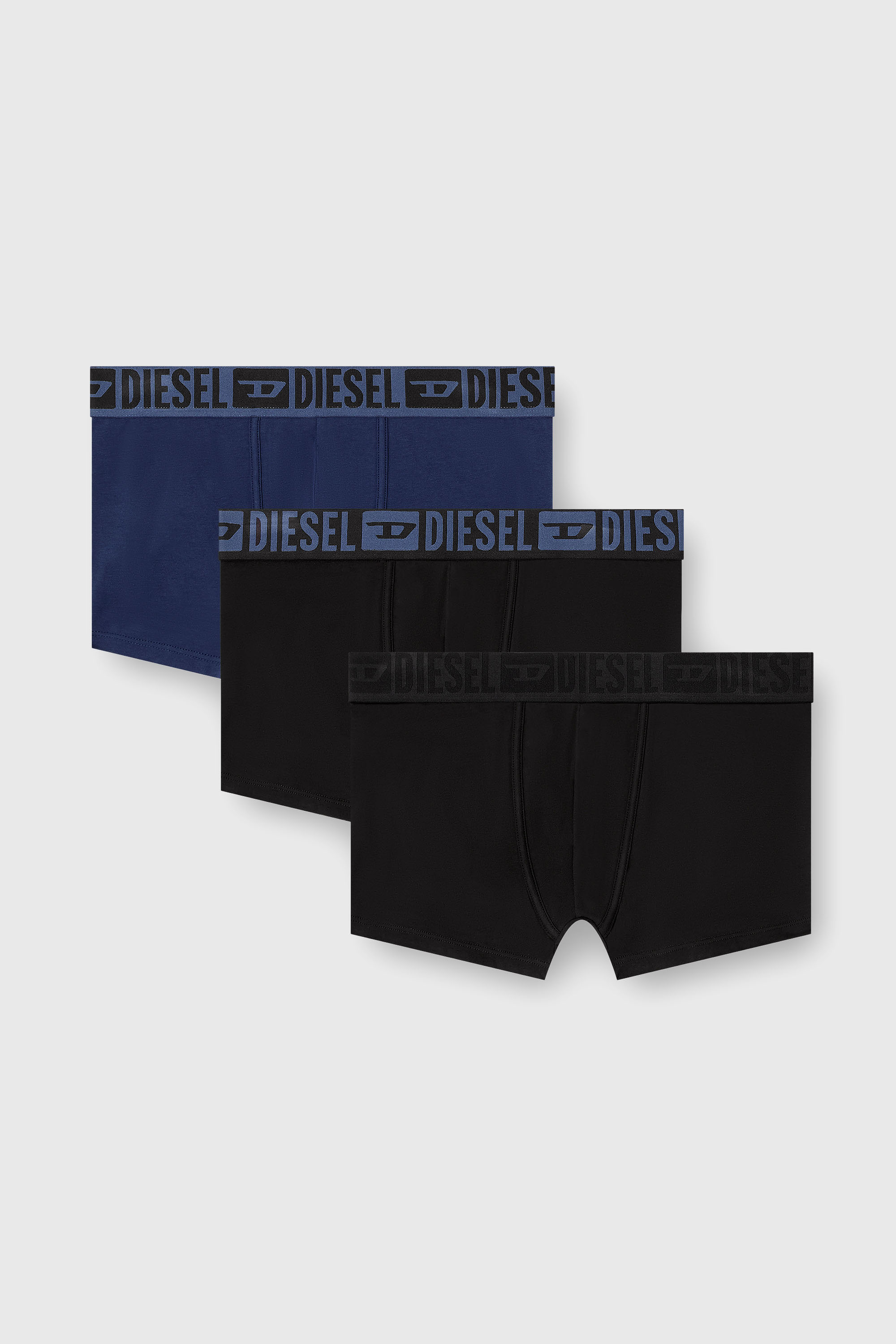Diesel - MIKE-D-CORE-3PACK, Paquete de tres b&oacute;xers de algod&oacute;n el&aacute;stico con pretina tonal Hombre in Azul marino - 1