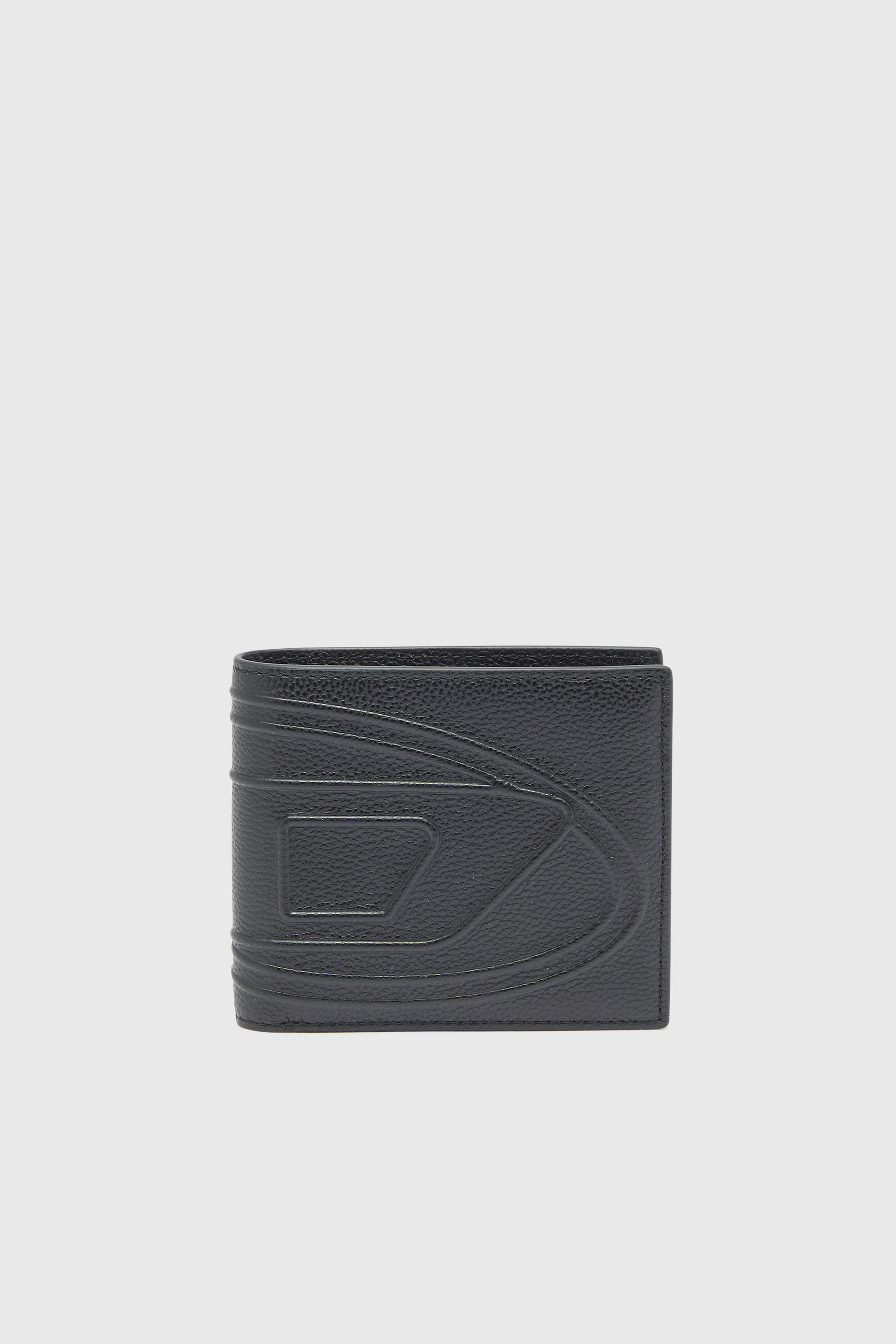 Diesel - 1DR 2.0 BI-FOLD COIN 3D, Cartera bifold de piel granulada Hombre in Negro - 1