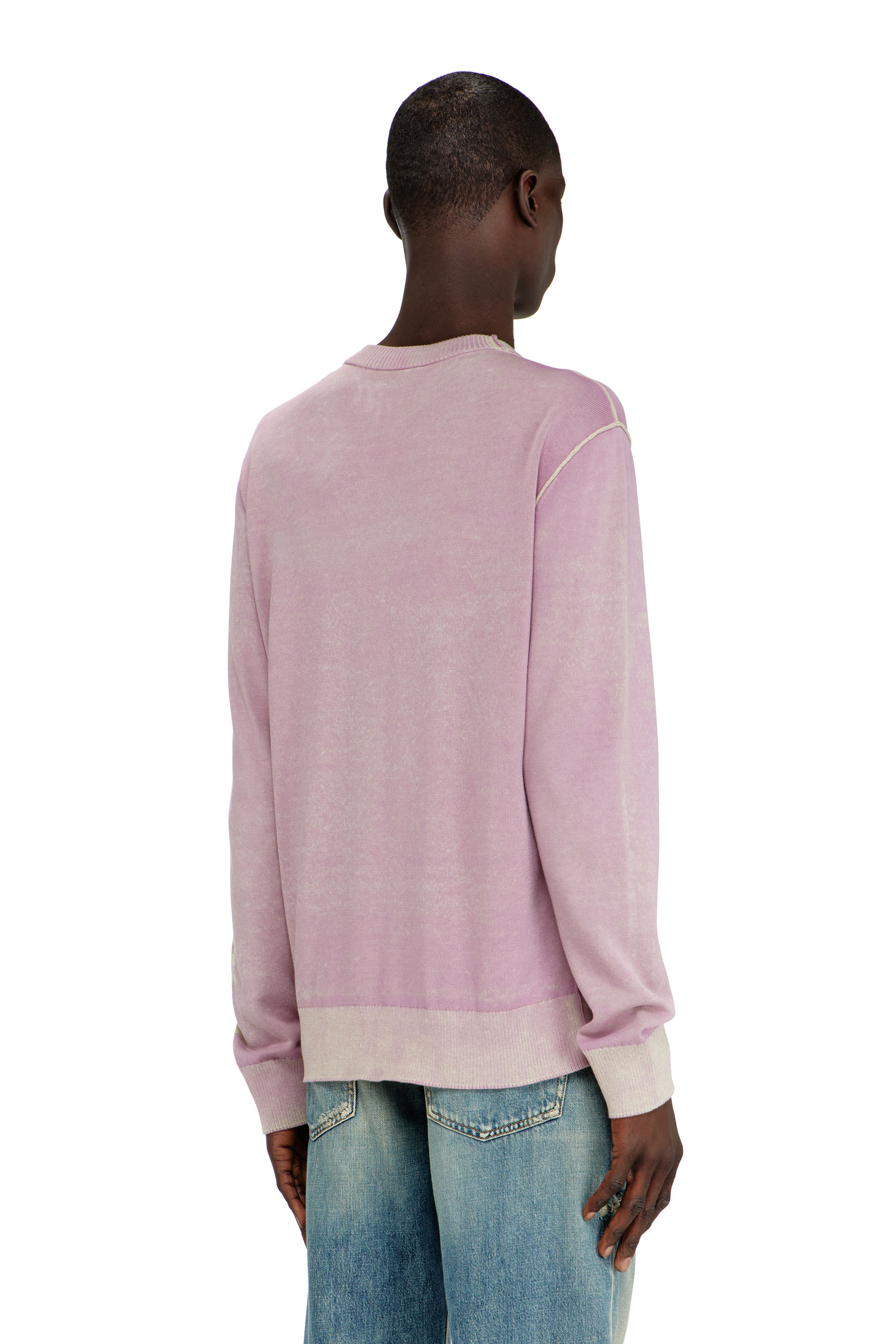Diesel - K-LAUTI, Jersey de algod&oacute;n tratado con eslogan Hombre in Morado - 4