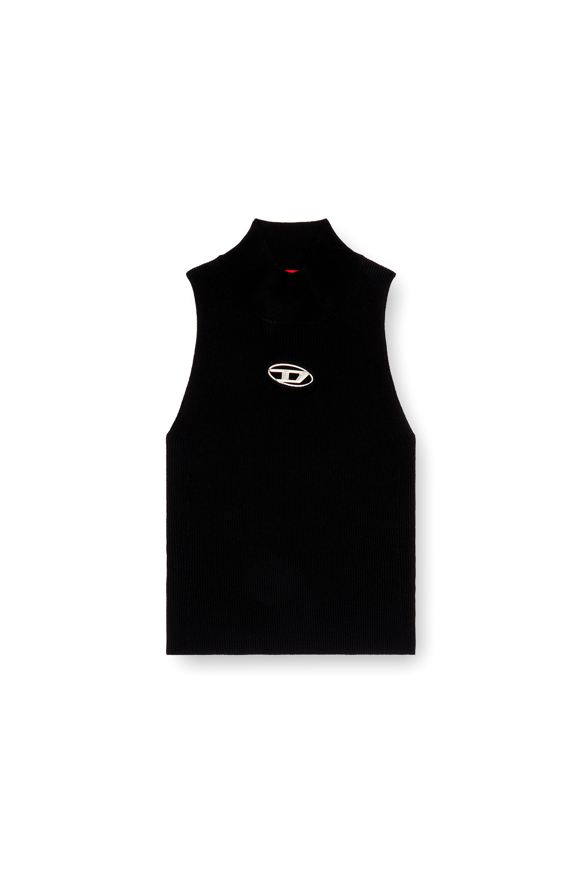 Diesel - M-ONERVAX-TOP, Top de cuello alto de punto de canalé Mujer in Multicolor - 2