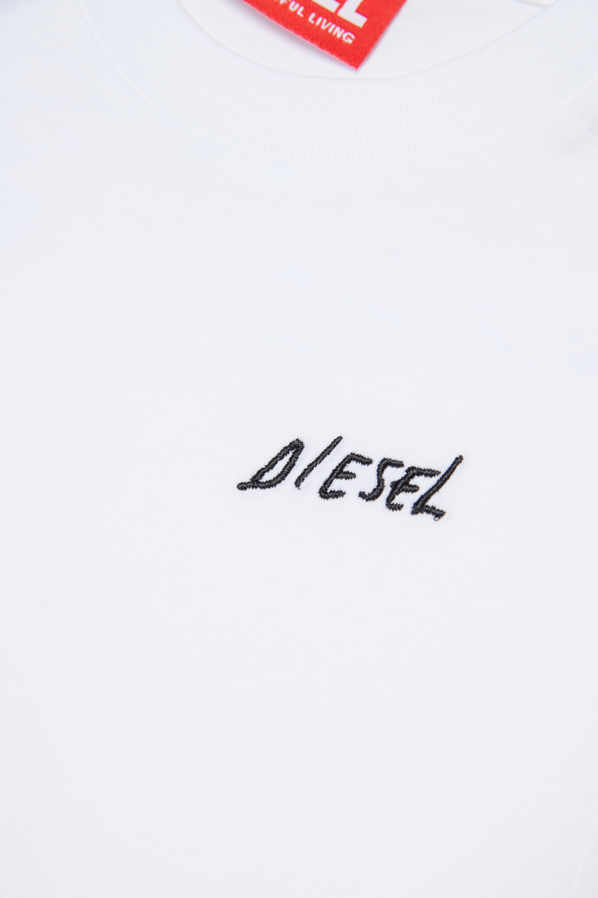 Diesel - TDIEGOSB22LS, Camiseta de algodón con logo bordado Hombre in Blanco - 4