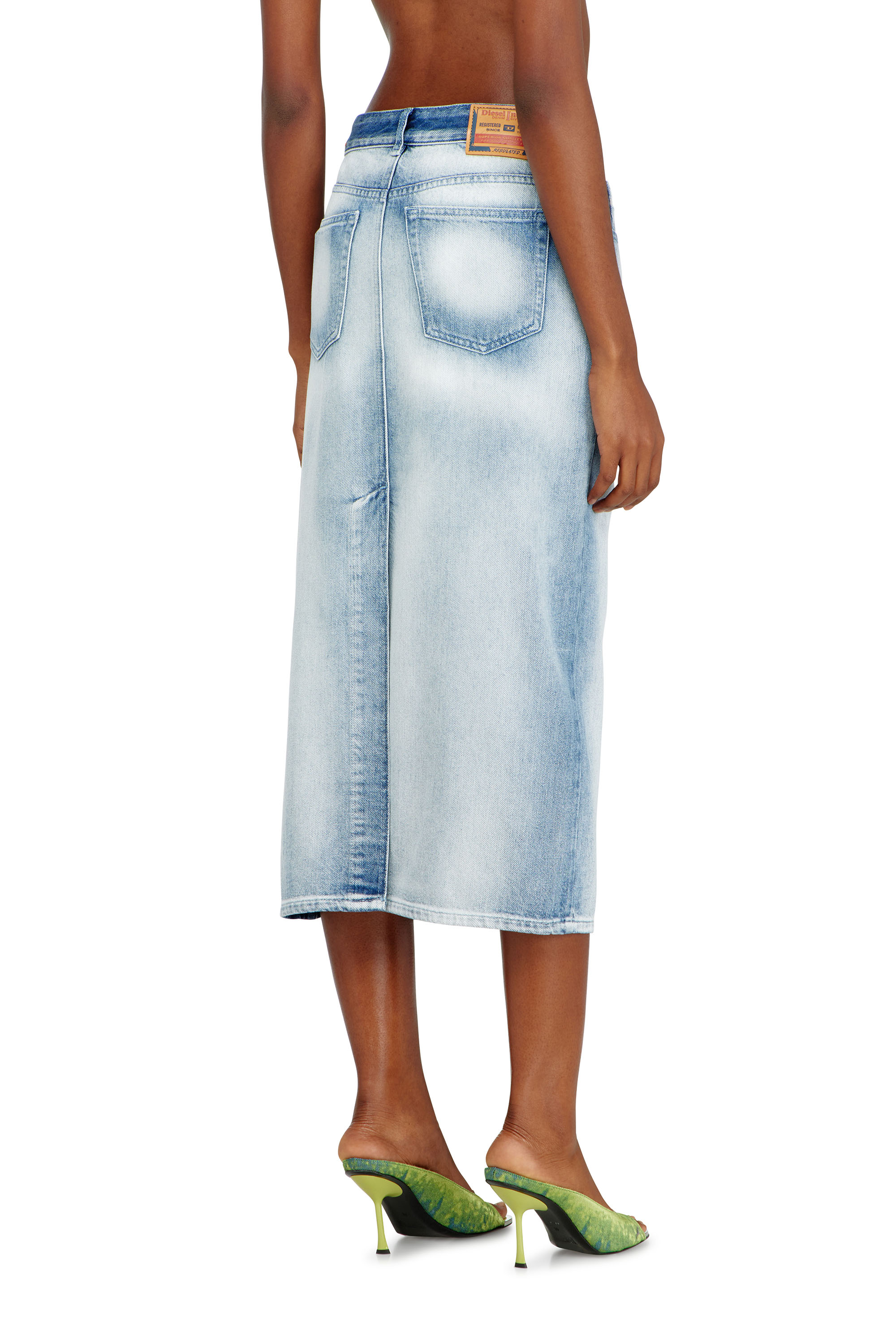 Diesel - DE-SKYE-FSI, Falda en denim esqueleto de peso medio-ligero Mujer in Azul marino - 4