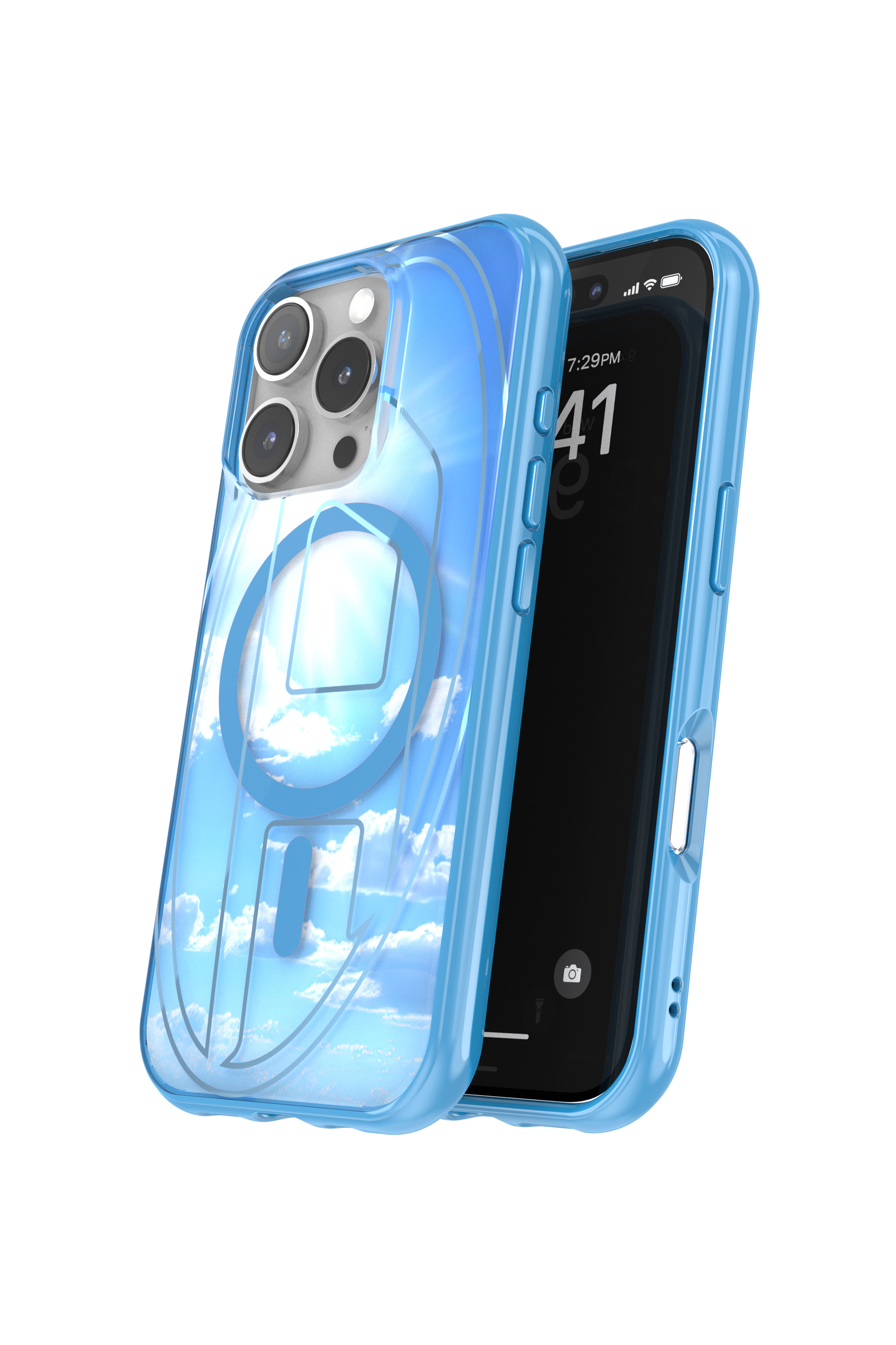 Diesel - 60253 AOP CASE, Funda Oval D con MagSafe iPhone 16 Pro Unisex in Azul marino - 3