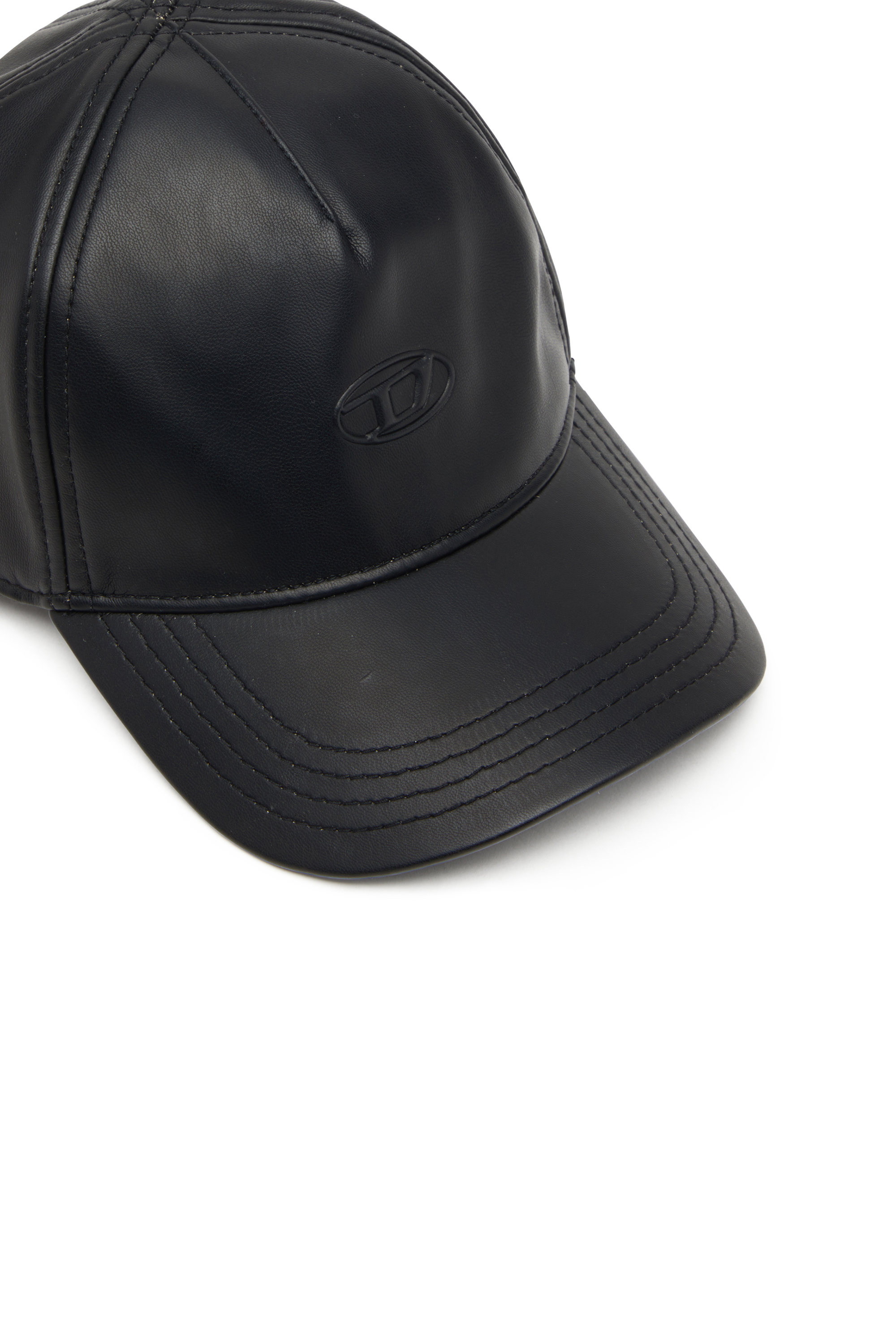 Diesel - C-HEATHER, Gorra de béisbol recubierta con logo en relieve Hombre in Negro - 3