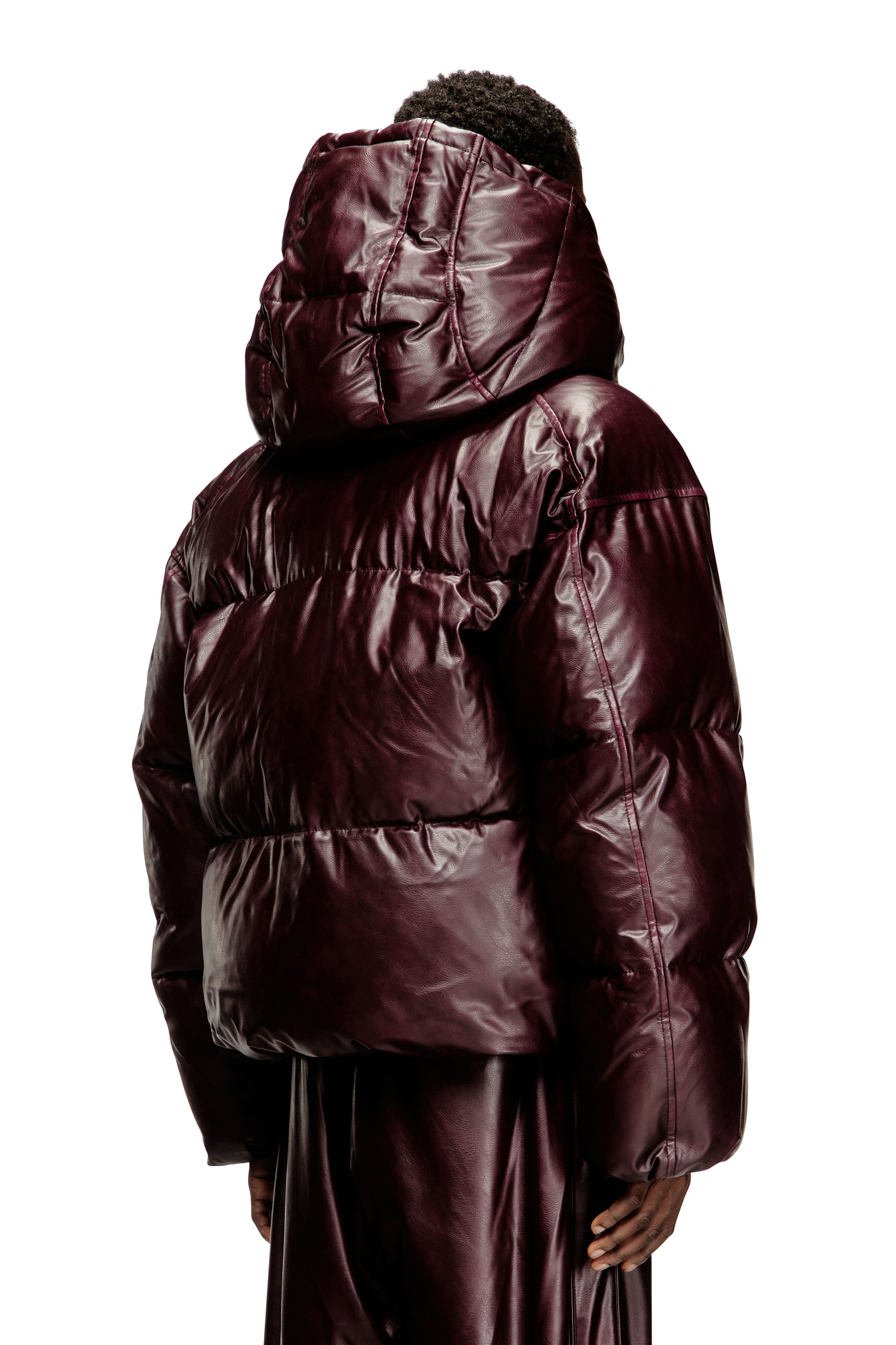 Diesel - FR-W-MYLEY, Chaqueta acolchada con capucha en burgundy Hombre in Rojo - 4