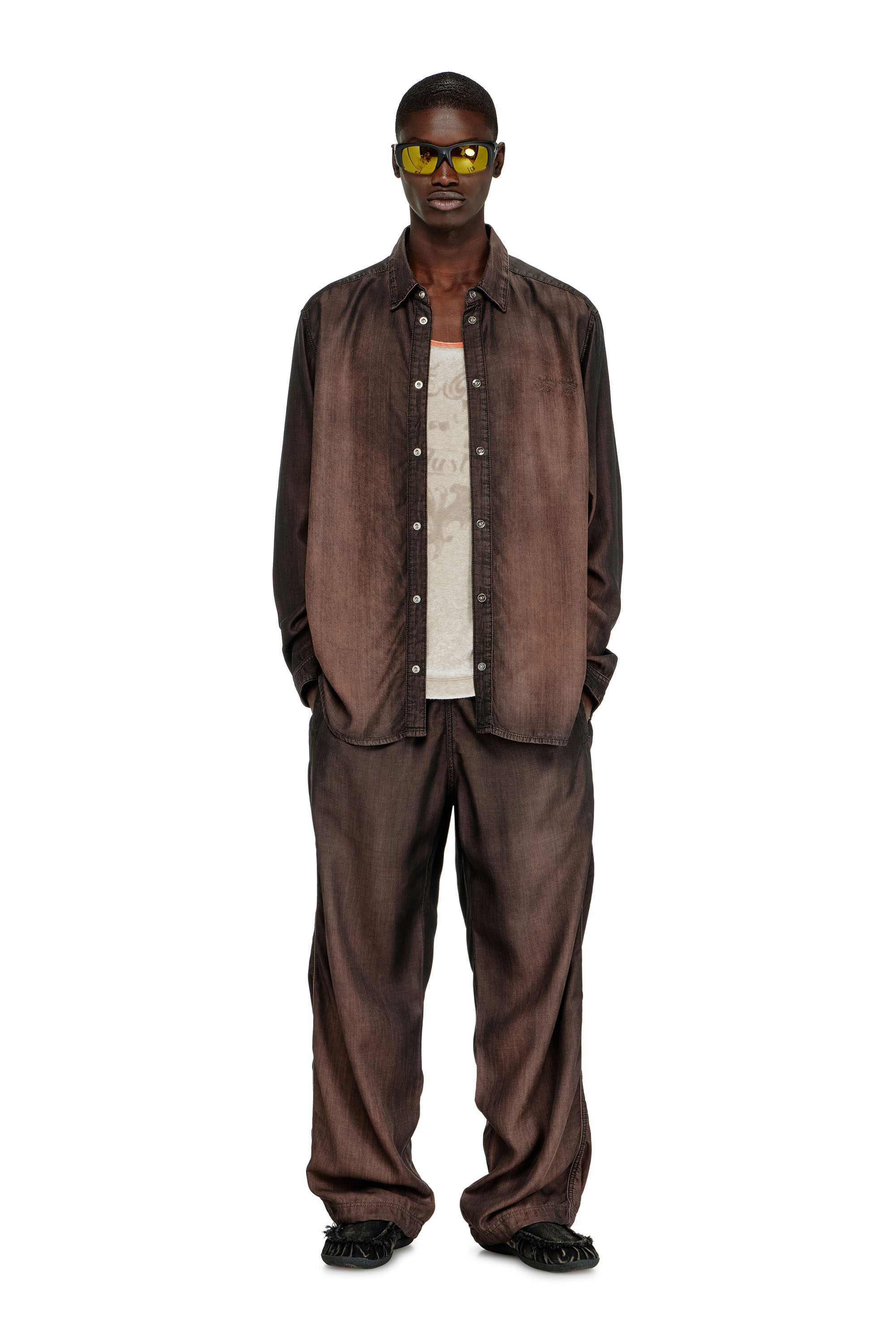 Diesel - D-SIMPLY-S16, Camisa de denim fluido con lavado oscuro Hombre in ToBeDefined - 2