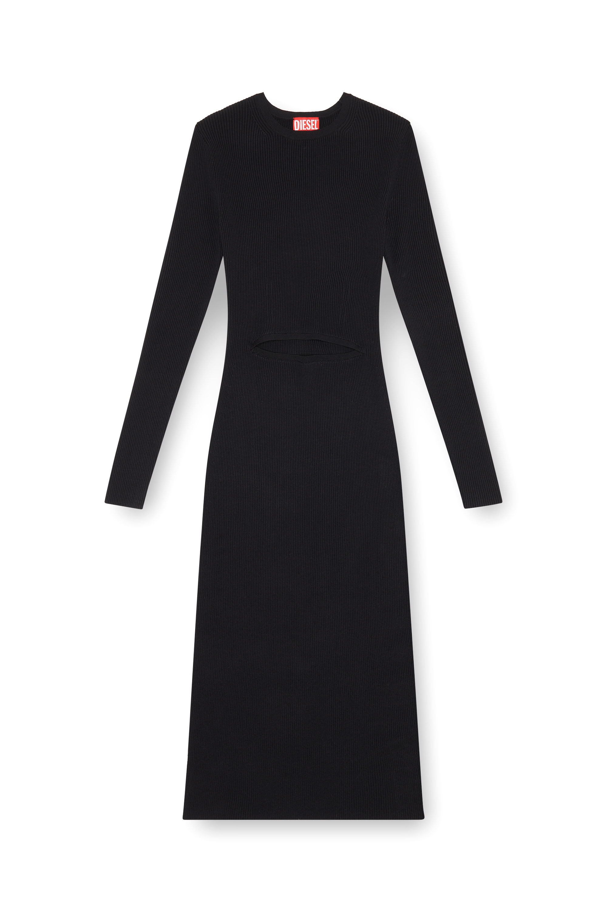 Diesel - M-PELAGOS, Mujer Vestido de mezcla de lana con recorte in Negro - Image 1