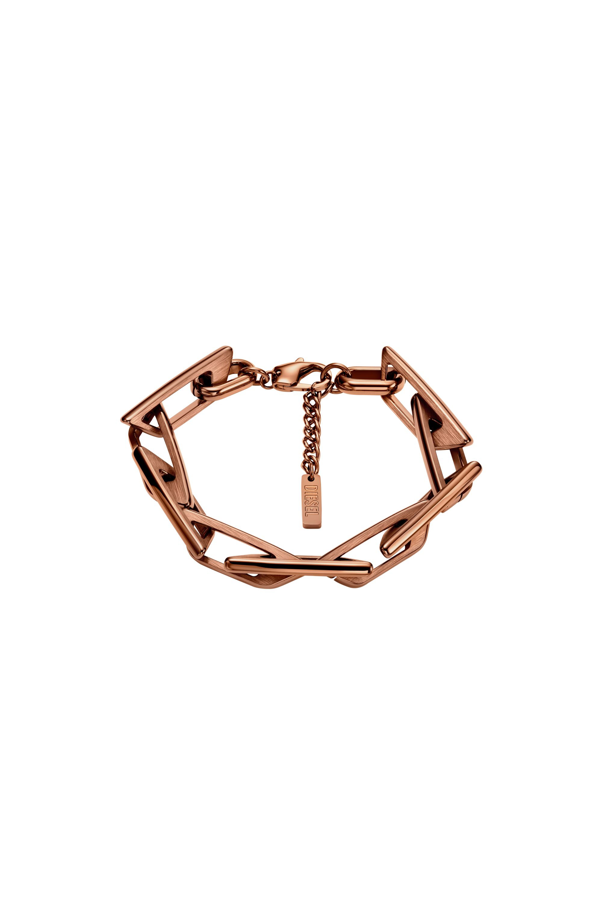 Diesel - DX1645200 JEWELLERY, Pulsera de cadena de acero inoxidable Unisex in Marrón - 1