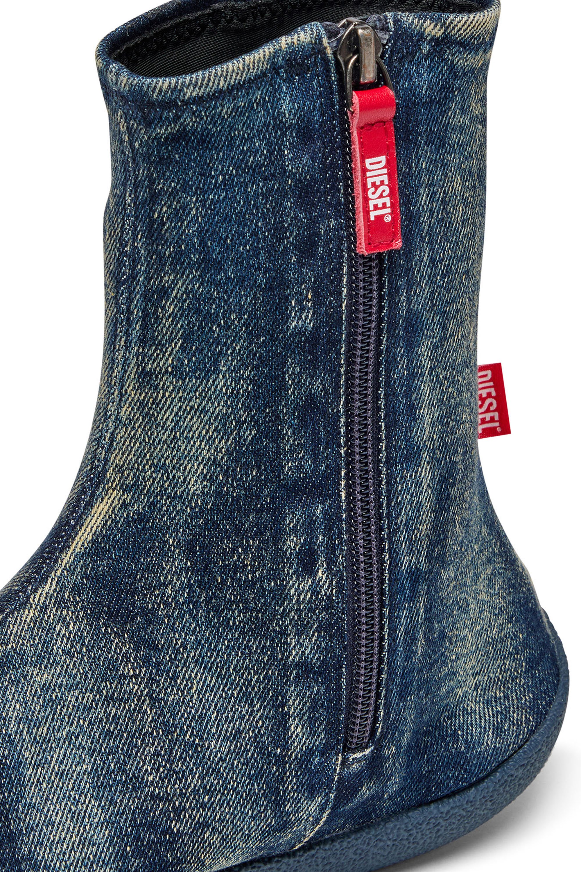 Diesel - D-SHOCK BT, D-Shock Bt-Botines calcetín en denim solarizado Hombre in Azul marino - 5