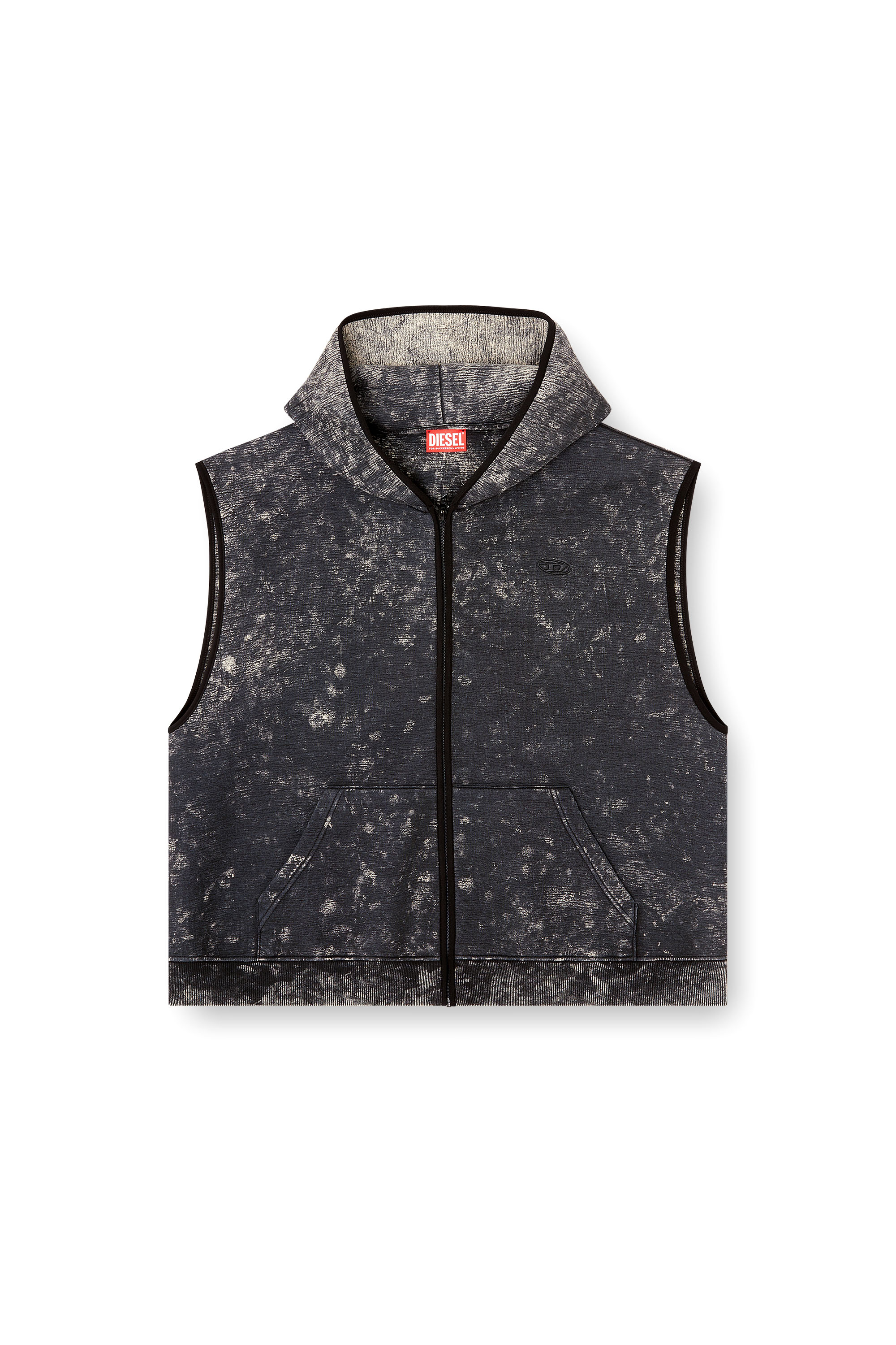 Diesel - S-BOXT-CHAN-SL, Sudadera con capucha sin mangas de neopreno con lavado oscuro de mármol Hombre in Multicolor - 3