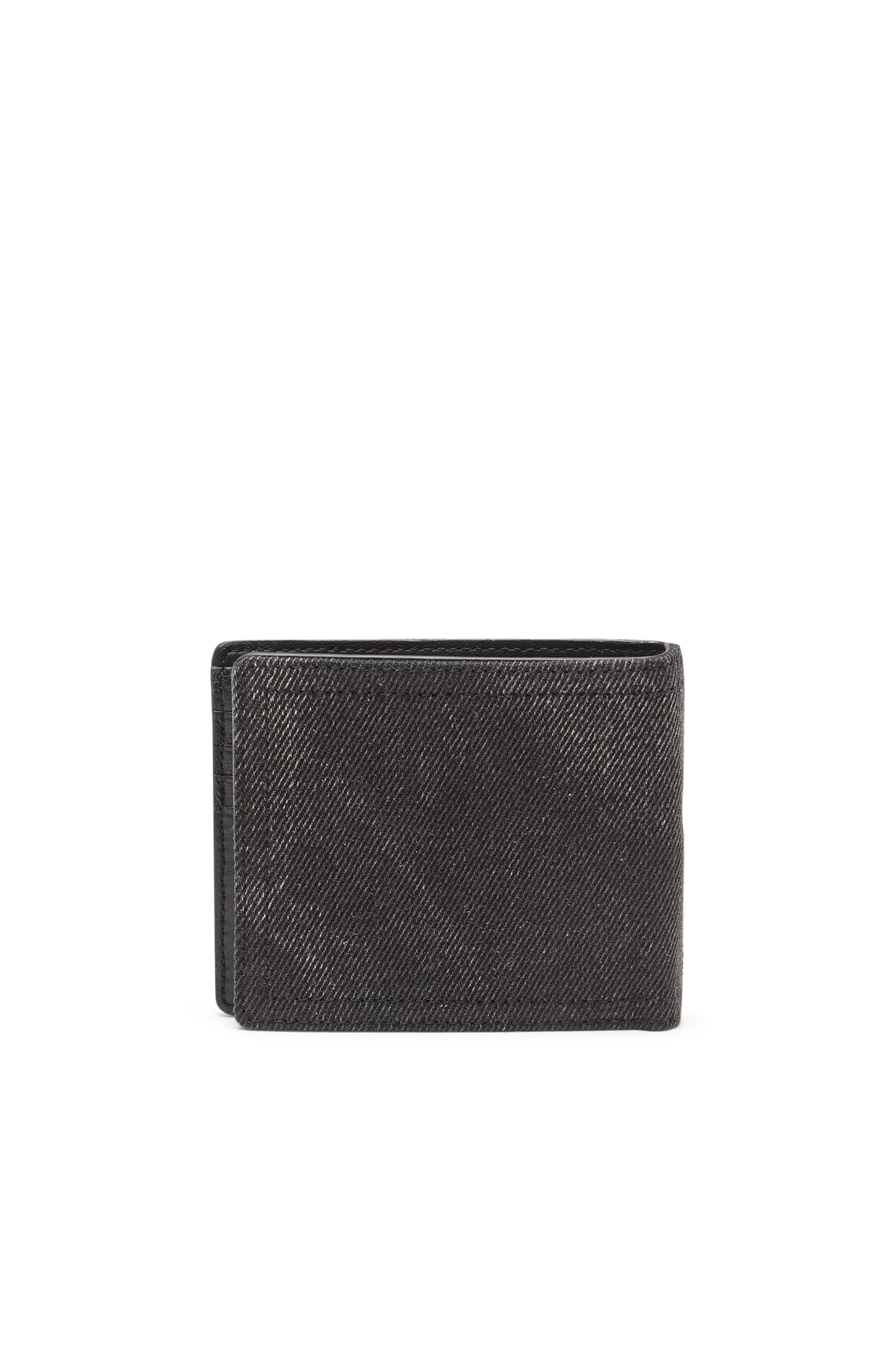 Diesel - MULTI-PKTS BI FOLD COIN S 3D, Cartera de denim con logo Hombre in Negro - 2