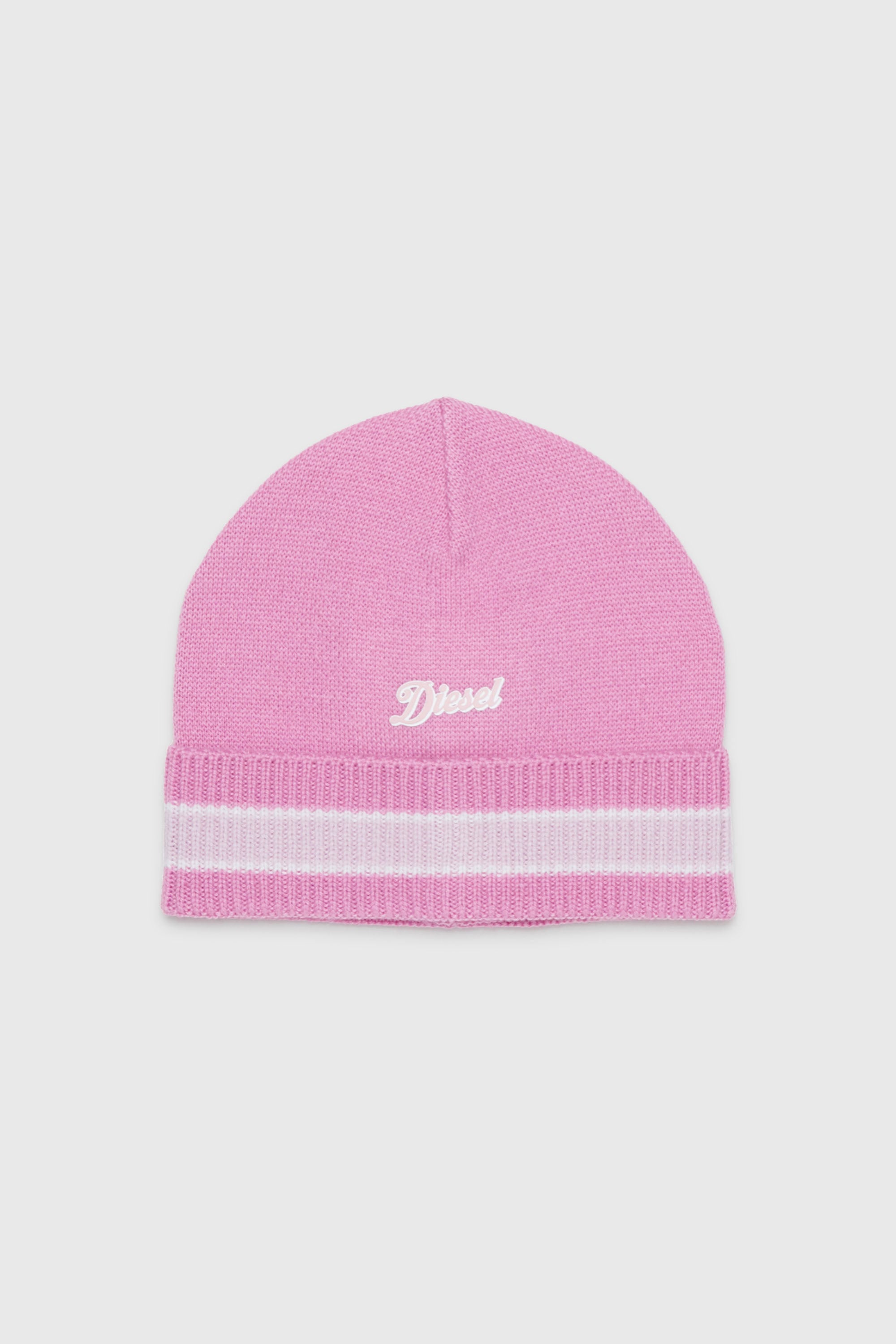 Diesel - FMOB, Gorro de rayas en mezcla de lana Unisex in Rosa - 1
