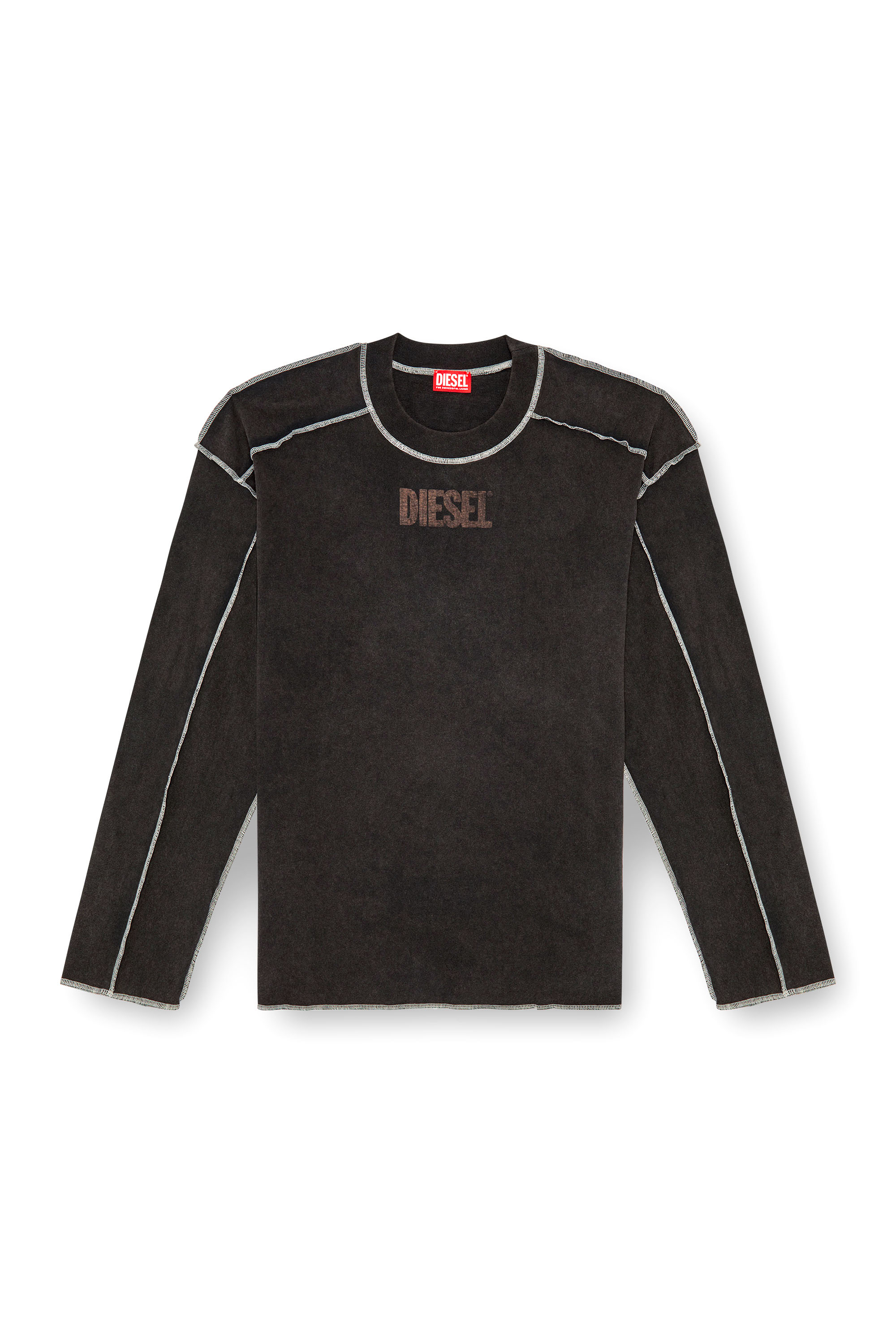 Diesel - T-CRAOR-LS, Camiseta de manga larga con efecto de revés Hombre in Gris - 3