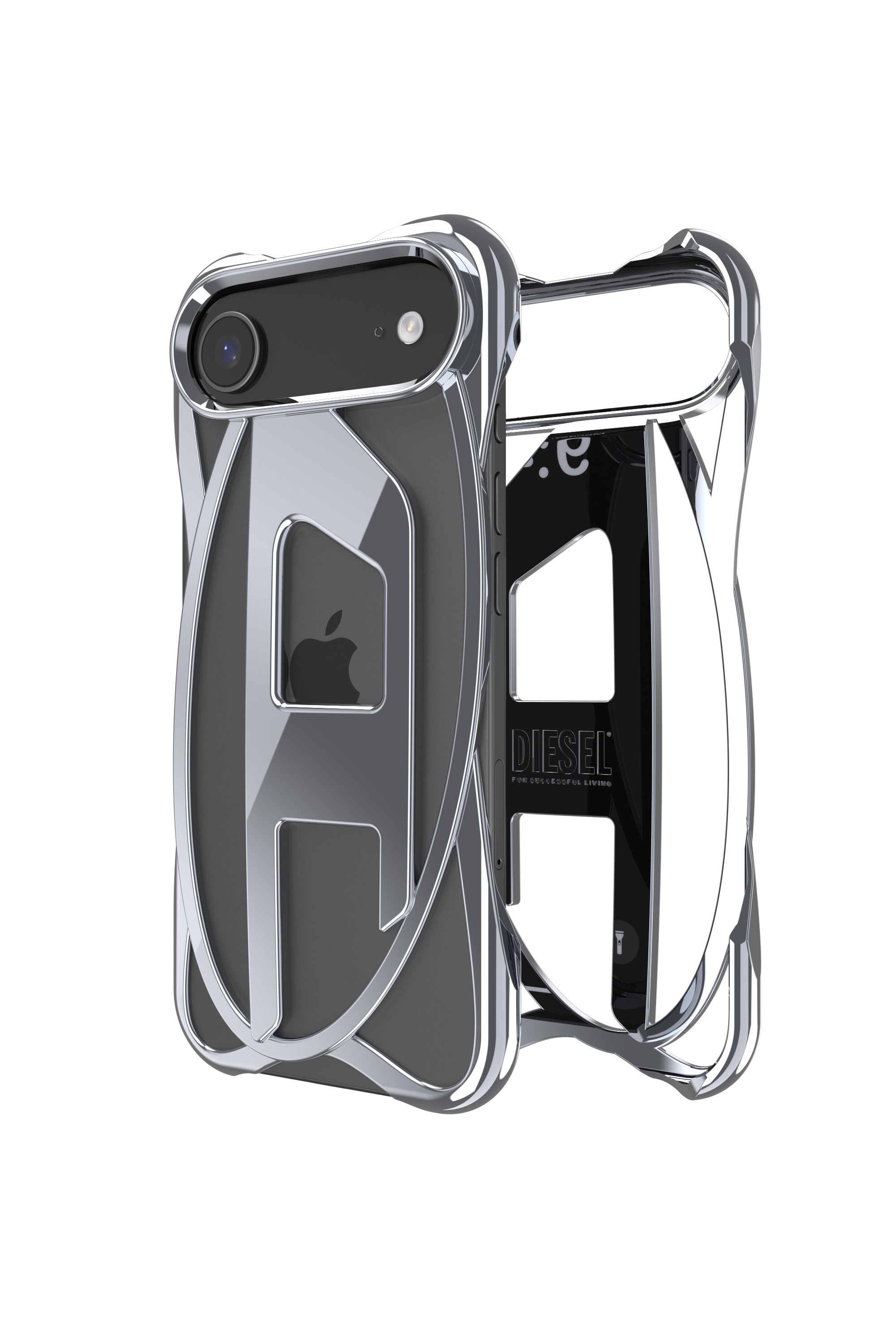 Diesel - 60444 D FRAME CASE, Funda brillante Caged D para iPhone 17 Air Unisex in Gris - 1