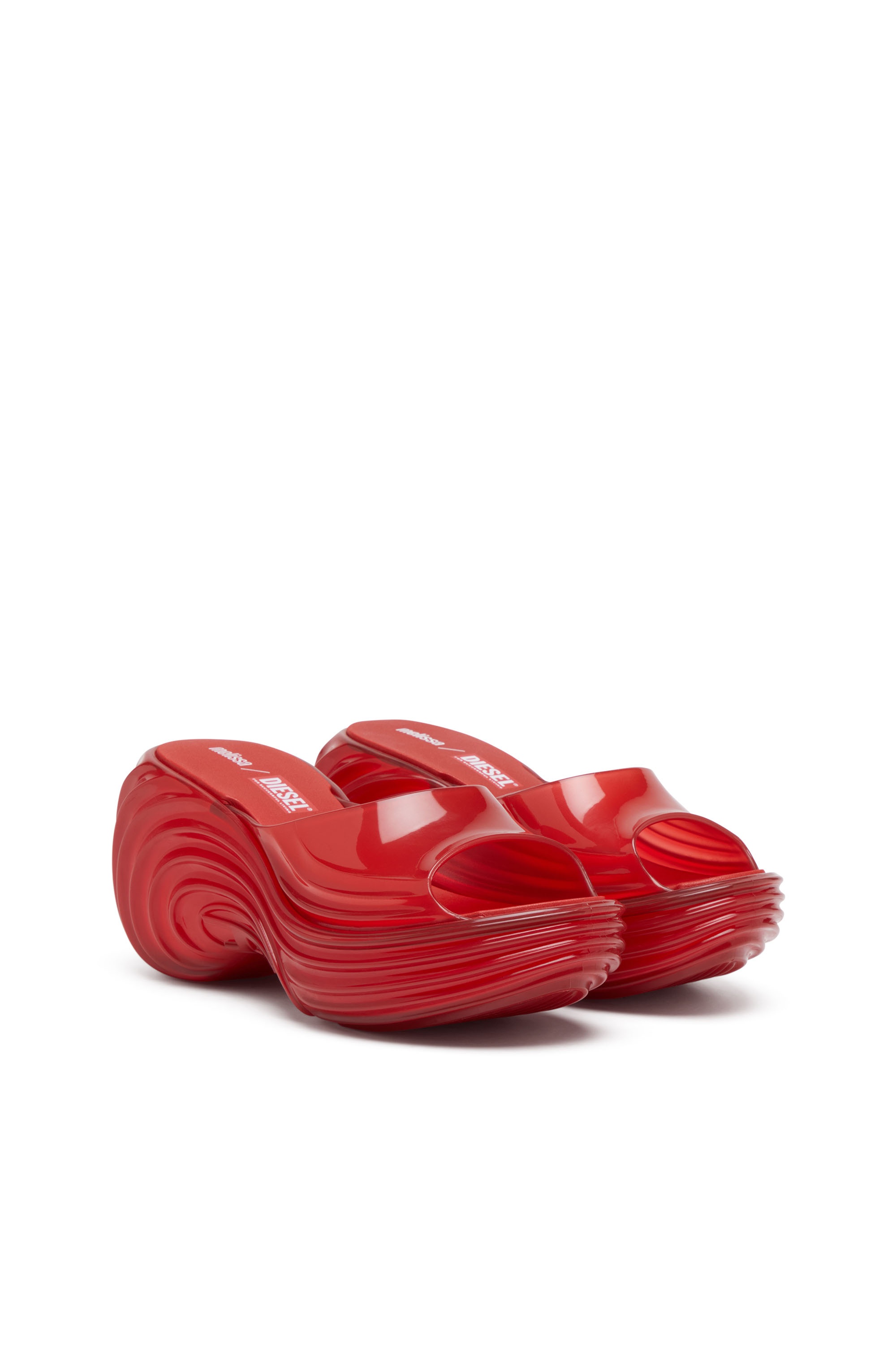 Diesel - MELISSA QUANTUM PLATFORM, Zueco de plataforma en Melflex® Mujer in Rojo - 3