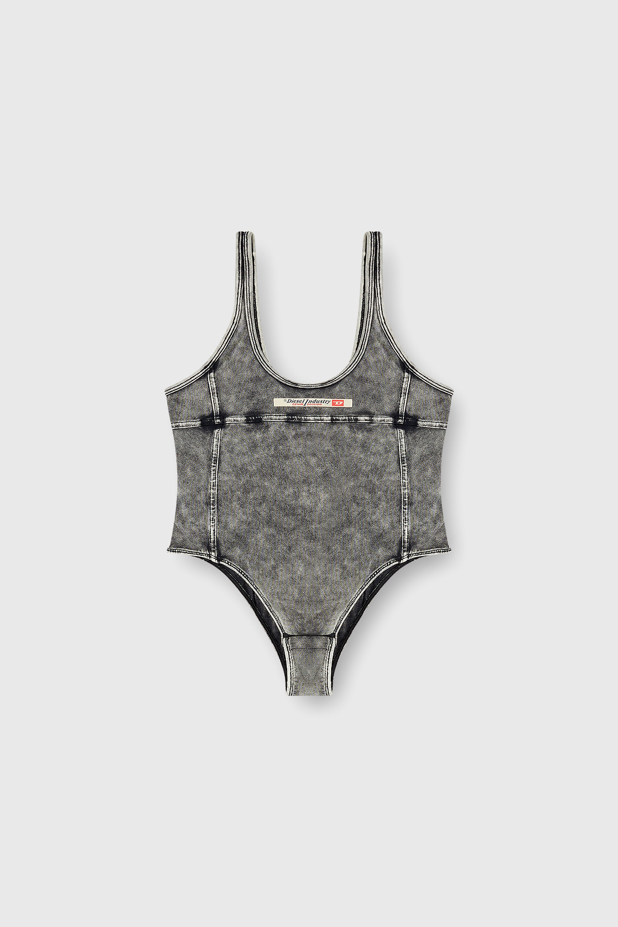 Diesel - PHOEBE-DNM, Sujetador sin tirantes con logotipo grande Mujer in Gris - 2